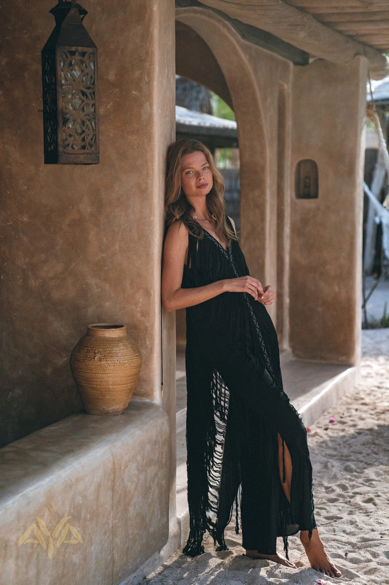 Boho Handwoven and Hand-Loomed Dress • Tribal Raw Cotton Cover-up - Image 11