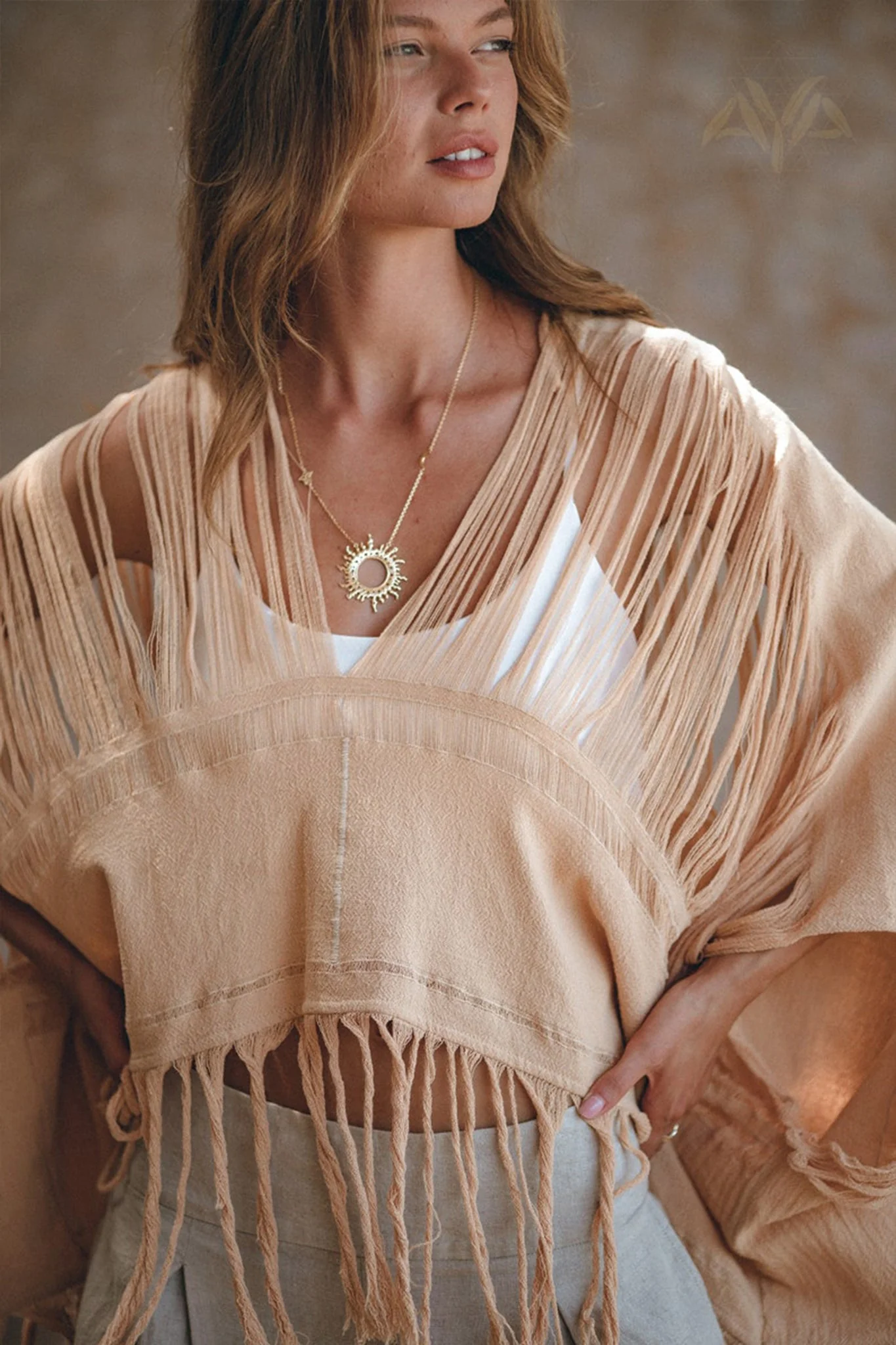 Boho Top • Bohemian Top • Boho Cover Up Women • Hand Loomed Cotton Blouse - Image 5