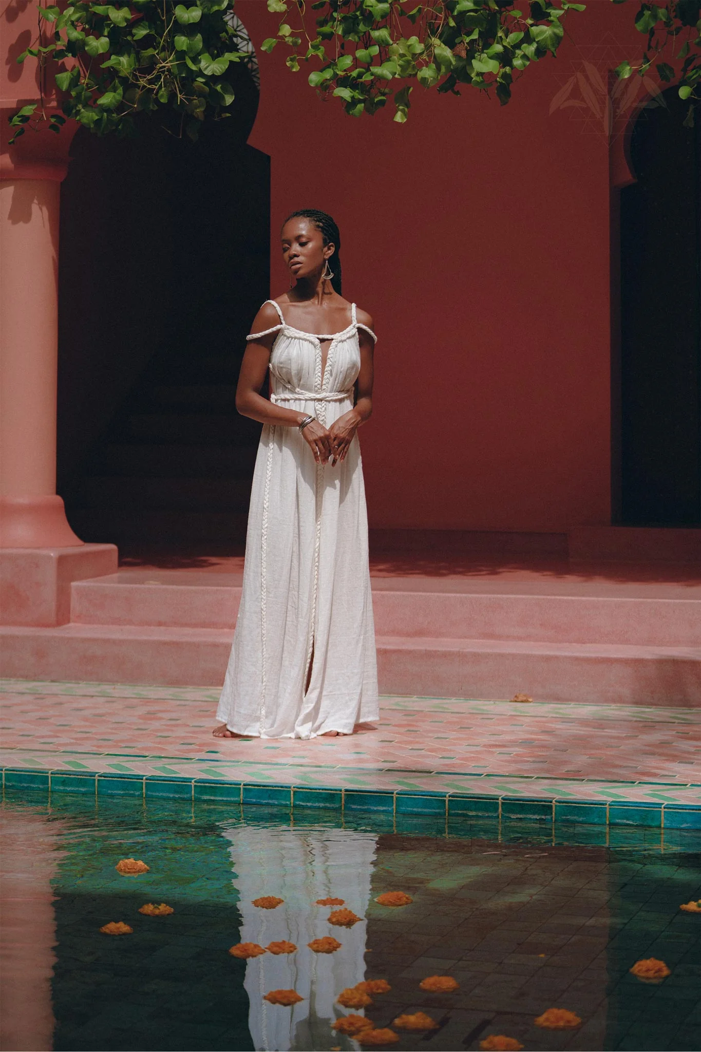 Off-White Greek Goddess Boho Wedding Dress - Image 5