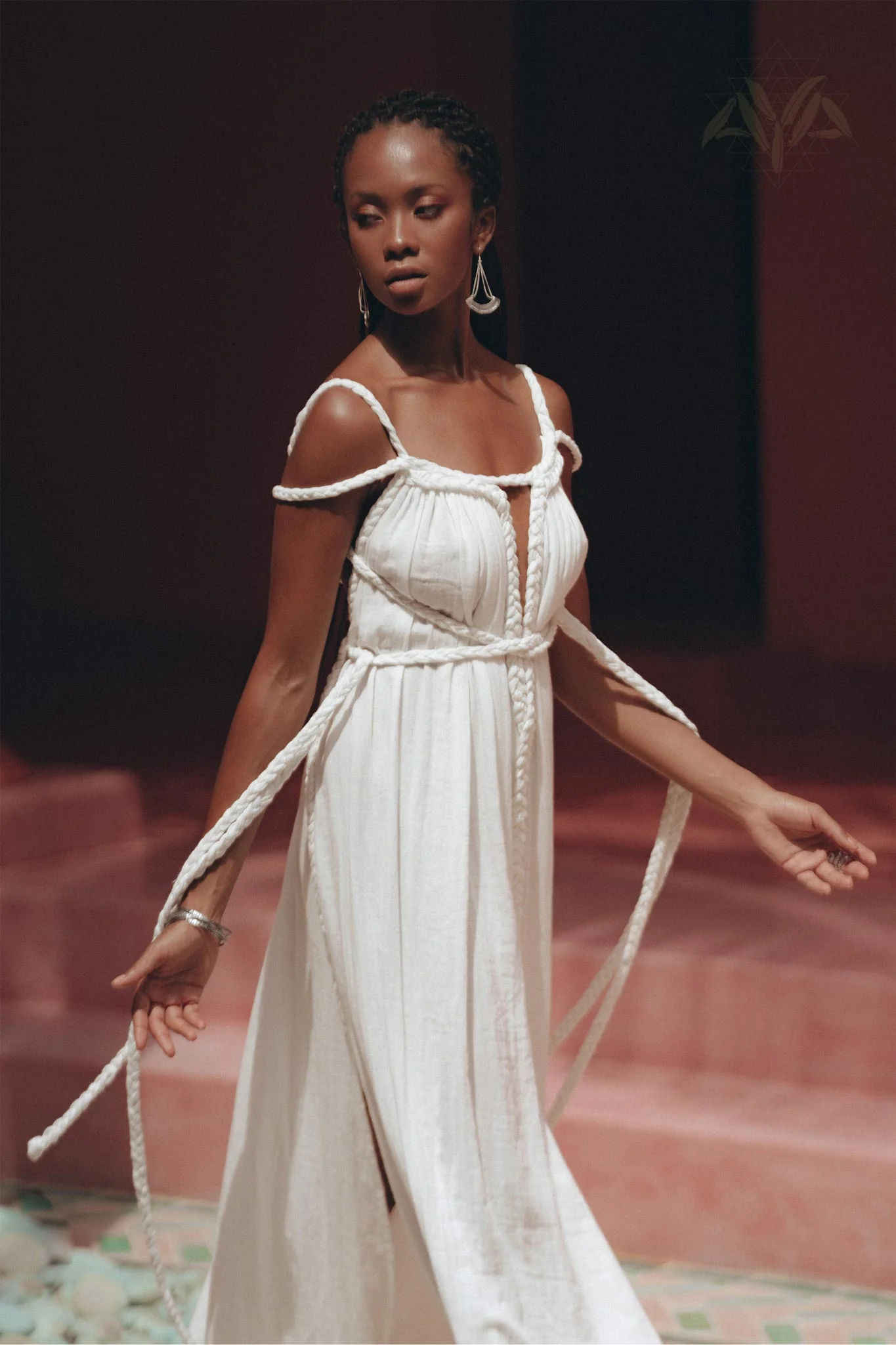 Off-White Greek Goddess Boho Wedding Dress - Image 6
