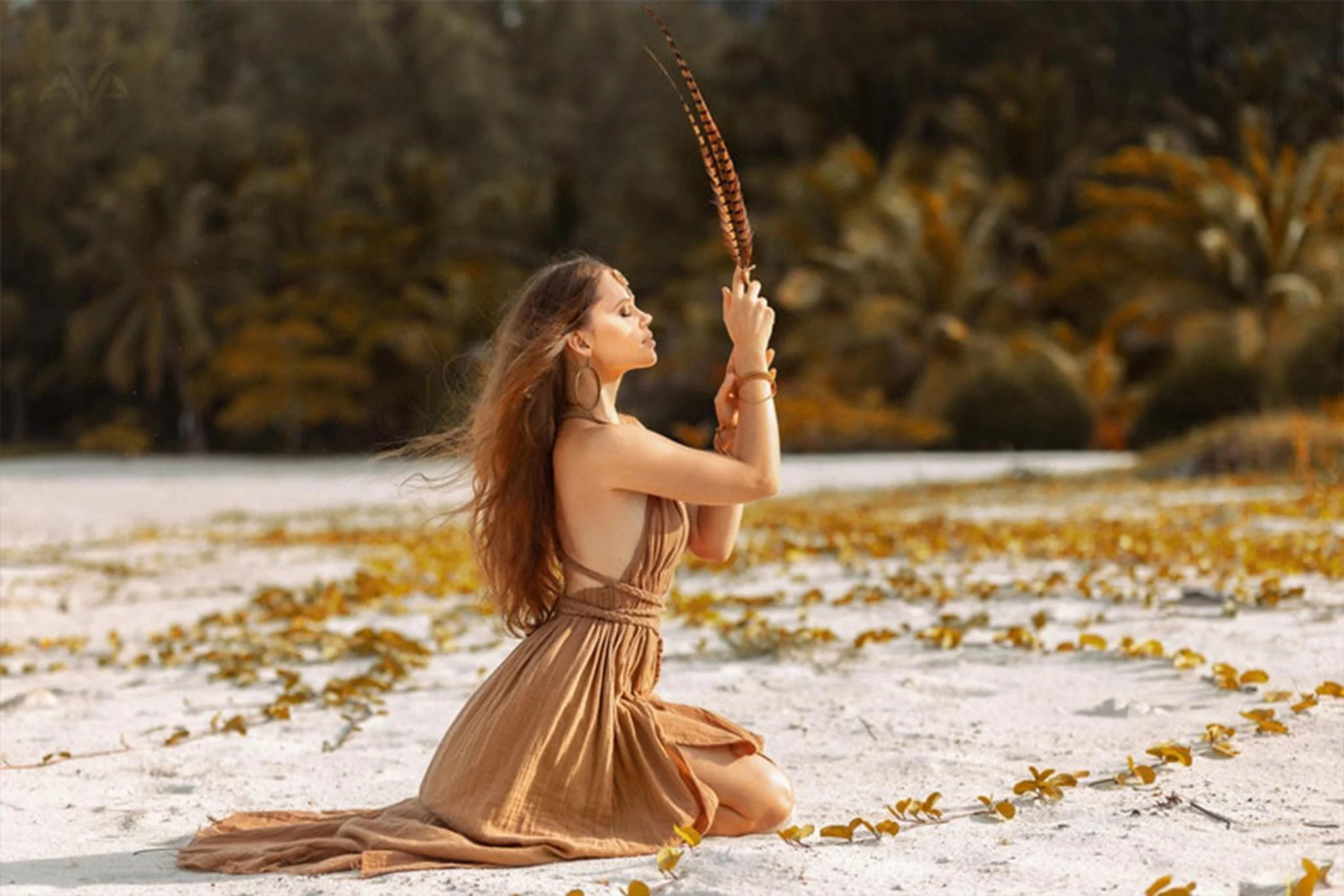 Ochre Greek Goddess Dress - Elegant Women's Clothing - Image 10