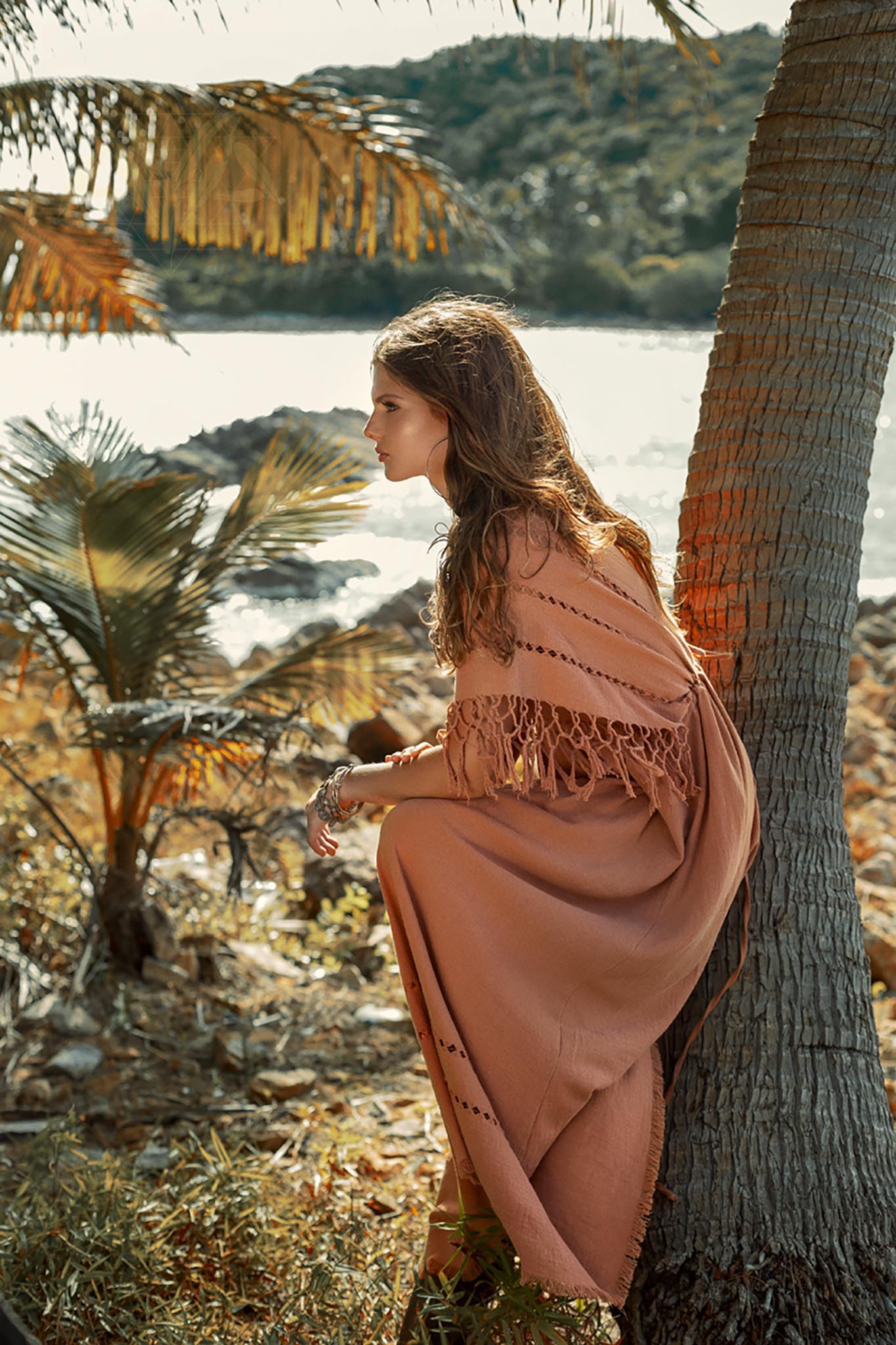 Dusty Pink Boho Dress • Boho Goddess Dress • Maxi Bridesmaid Dress - Image 3
