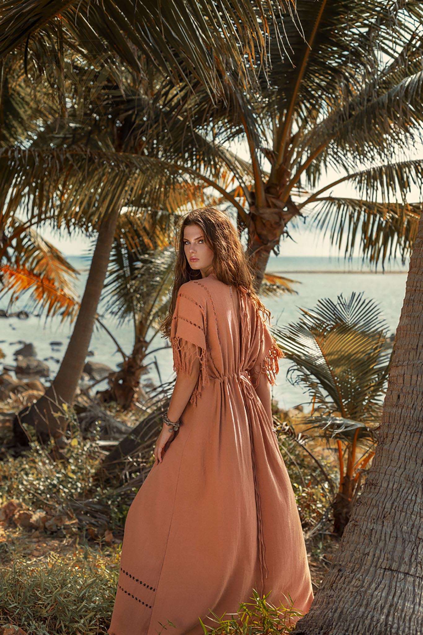 Dusty Pink Boho Dress • Boho Goddess Dress • Maxi Bridesmaid Dress - Image 4
