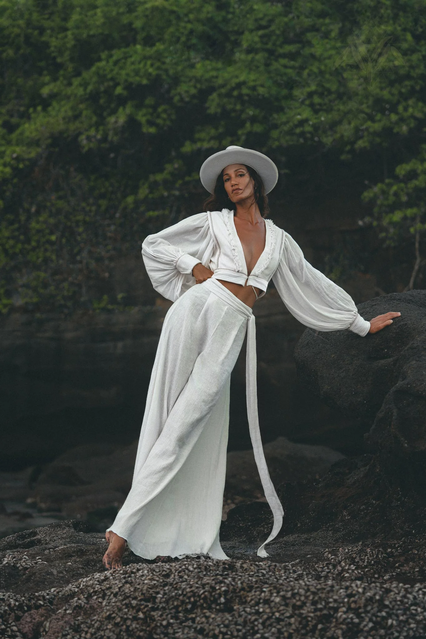 Off White Adjustable Pants • Casual Wide Boot Trousers • Cocktail Summer Pants - Image 3