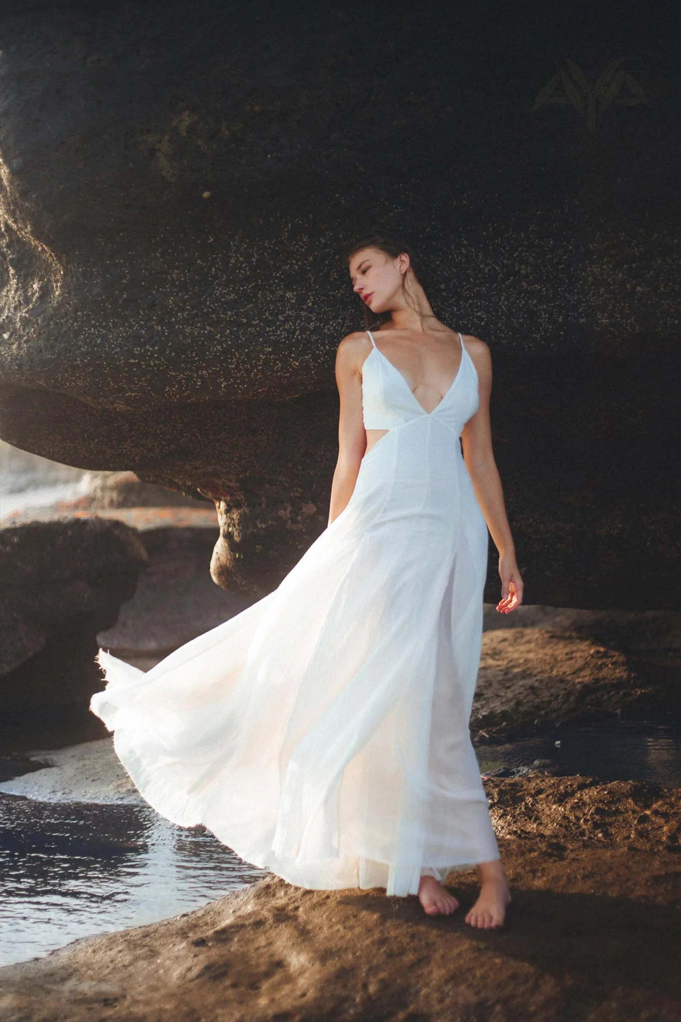 Off White Oshun Dress • Boho A-line Wedding Dress • Light Cotton and Silk Formal Bridal Dress - Image 9