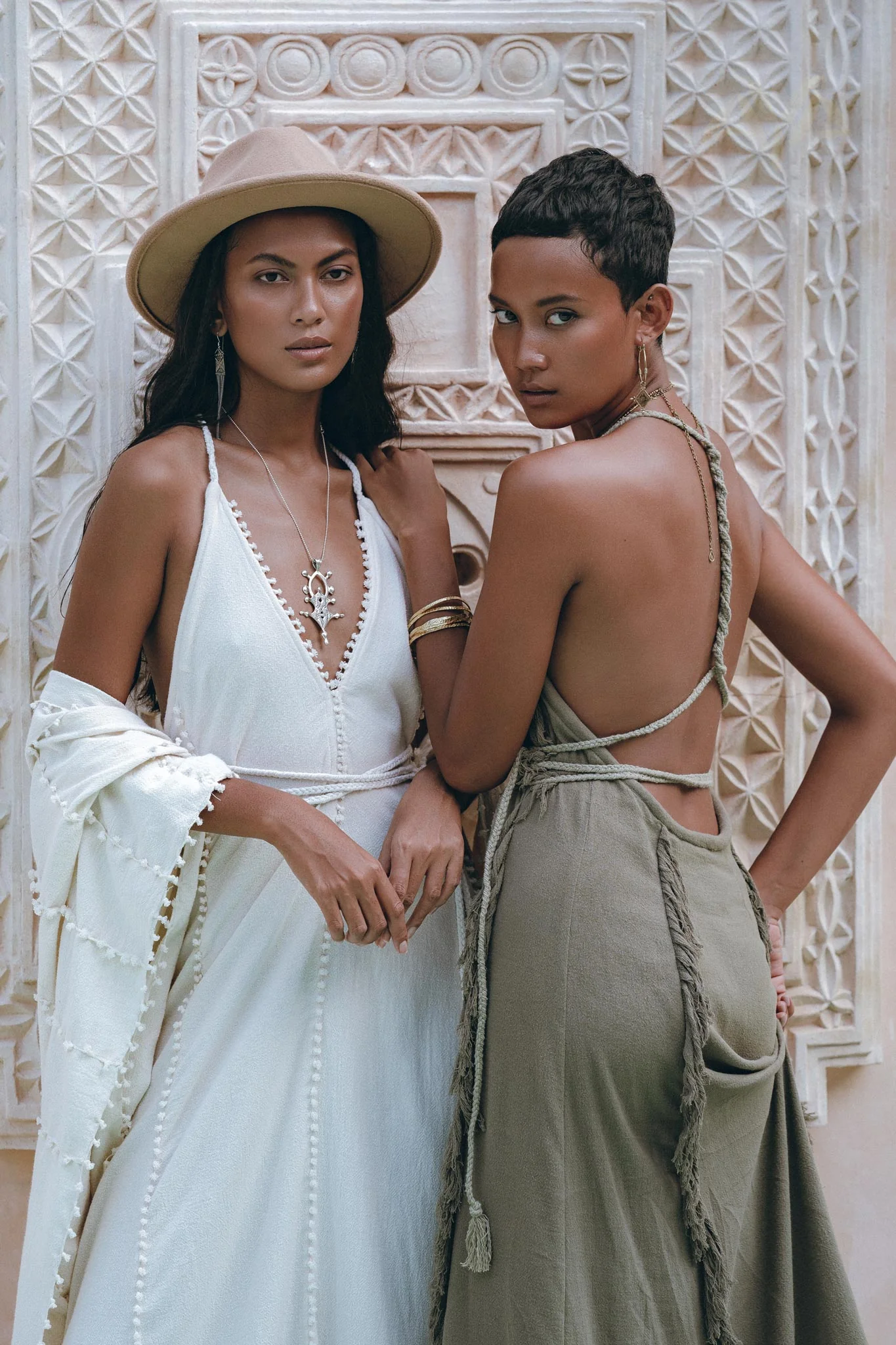 Off-White Boho Beach Wedding Dress • Bohemian Homespun Cotton Dress - Image 10