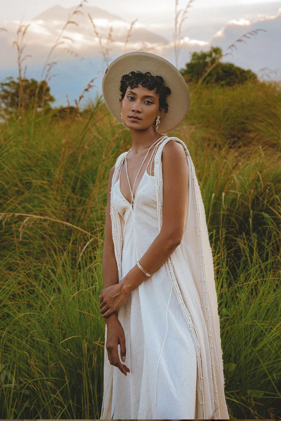 Off White Athena Cape • Bohemian Macrame Robe for Women • Boho Braided Cape Dress