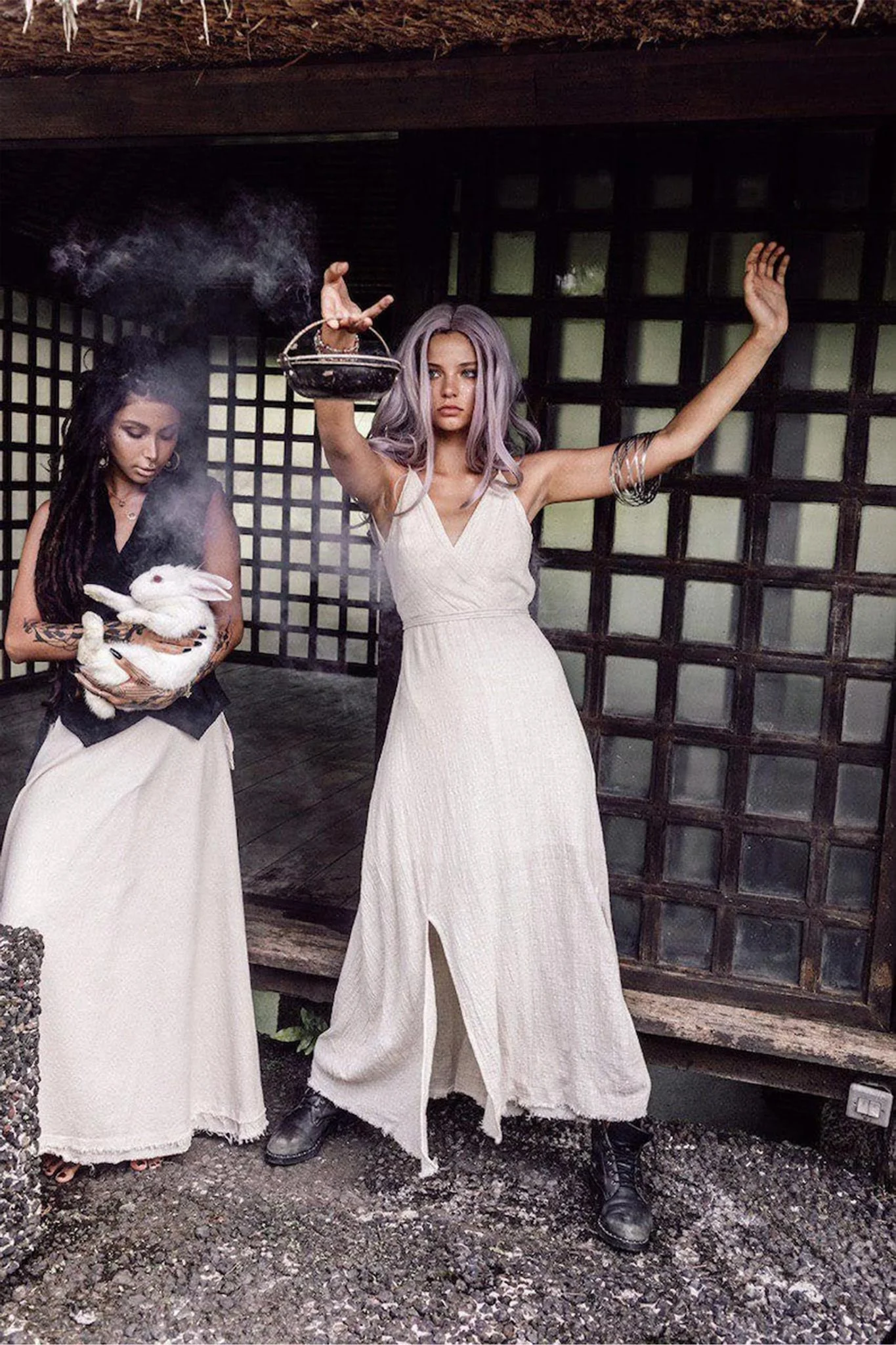 Off-White Simple Boho Wedding Dress - Image 10