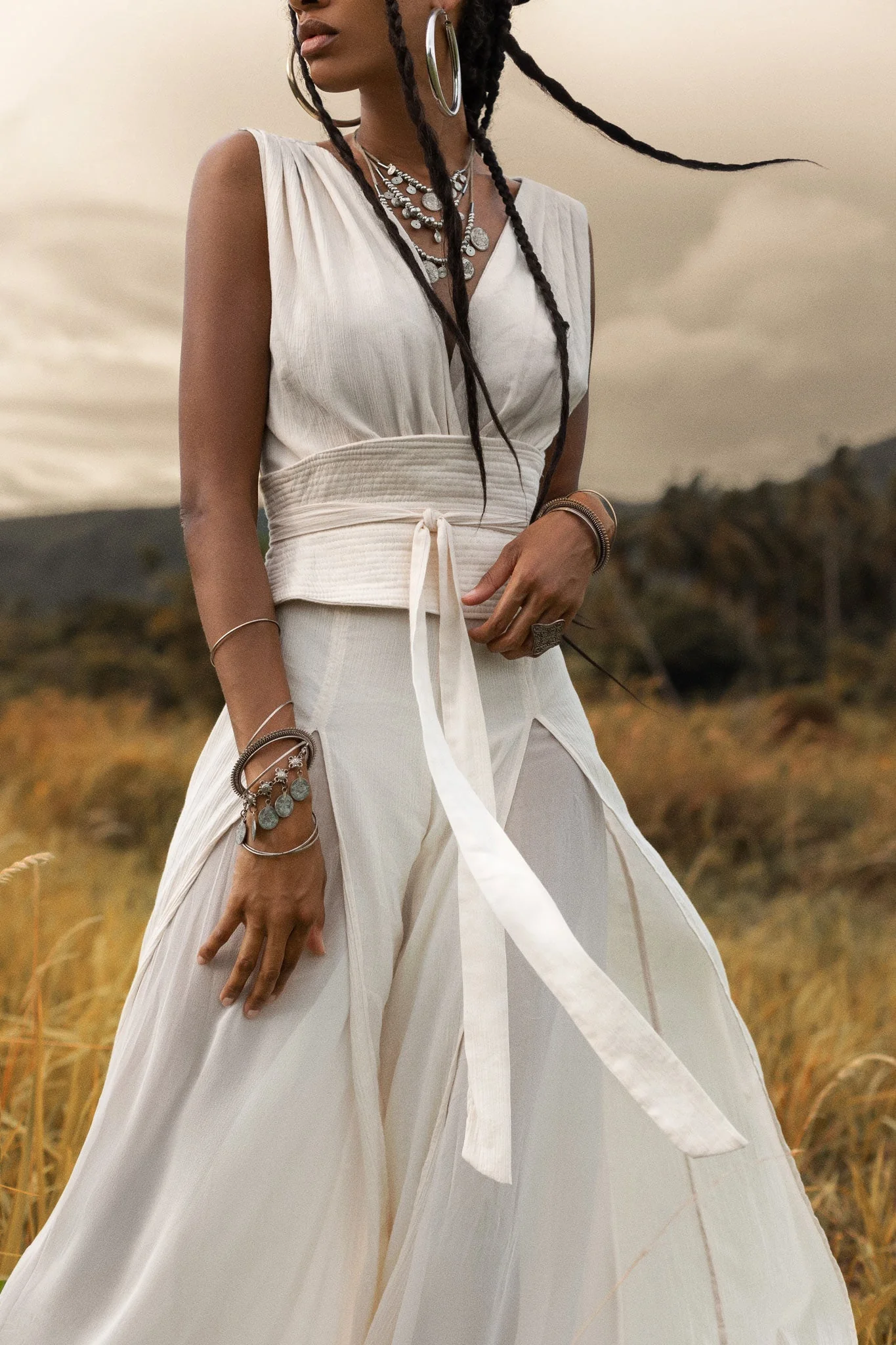 Women's Elegant Off-White Jumpsuit | Organic Cotton & Ahimsa Silk Romper - Image 5