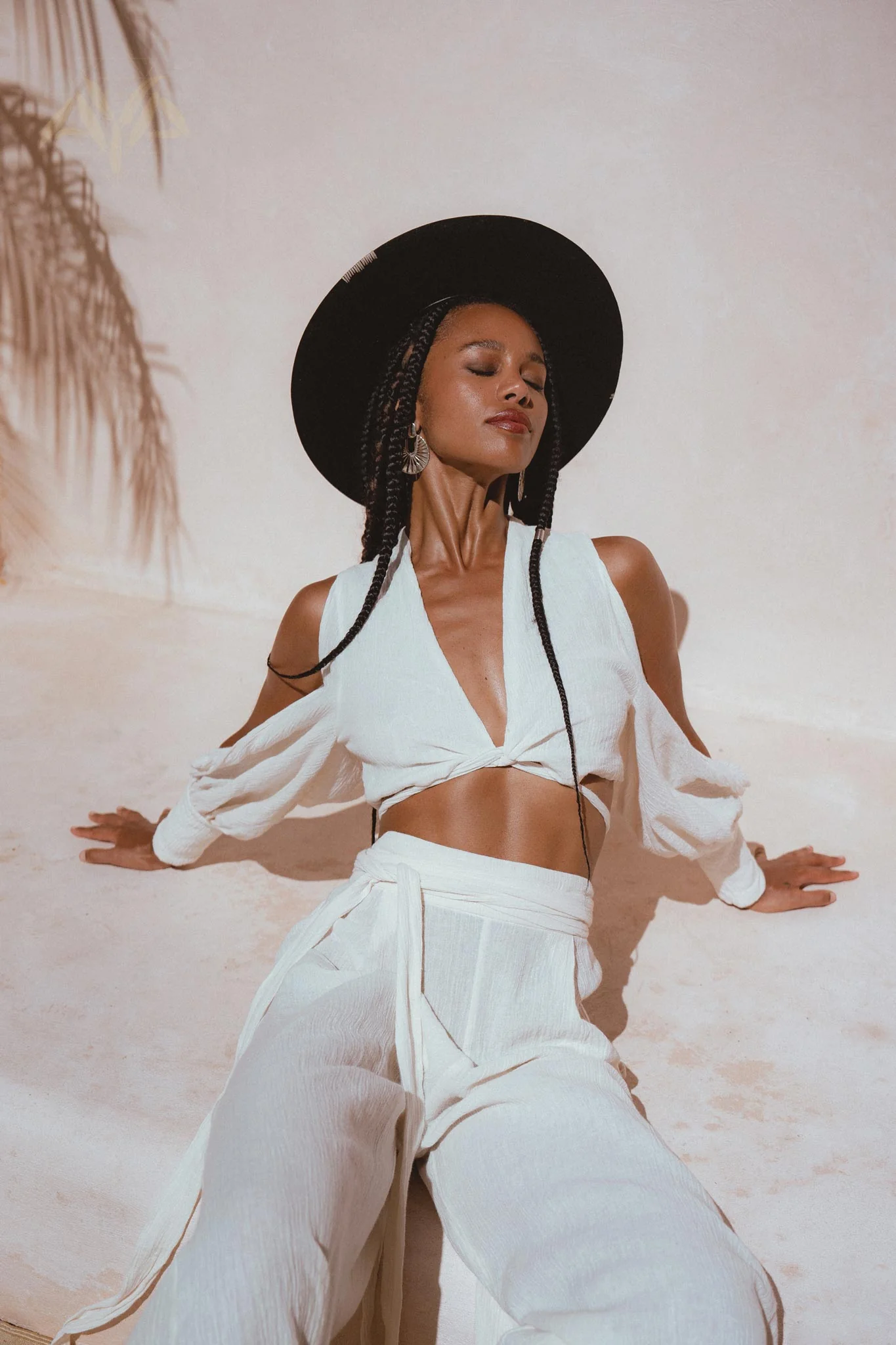 Off-White Ambrosia Set Top and Pants • Organic Boho Top & Trousers for Women - Image 10