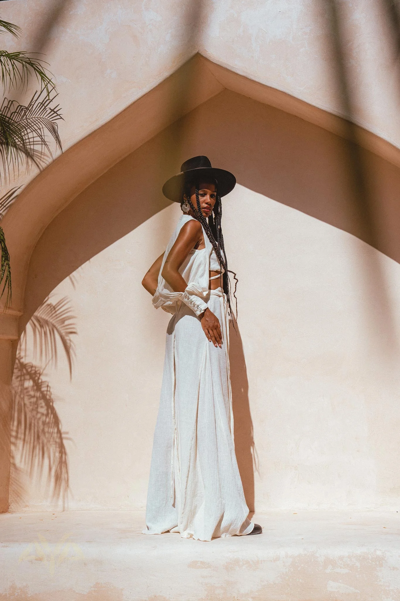 Off-White Ambrosia Set Top and Pants • Organic Boho Top & Trousers for Women - Image 6
