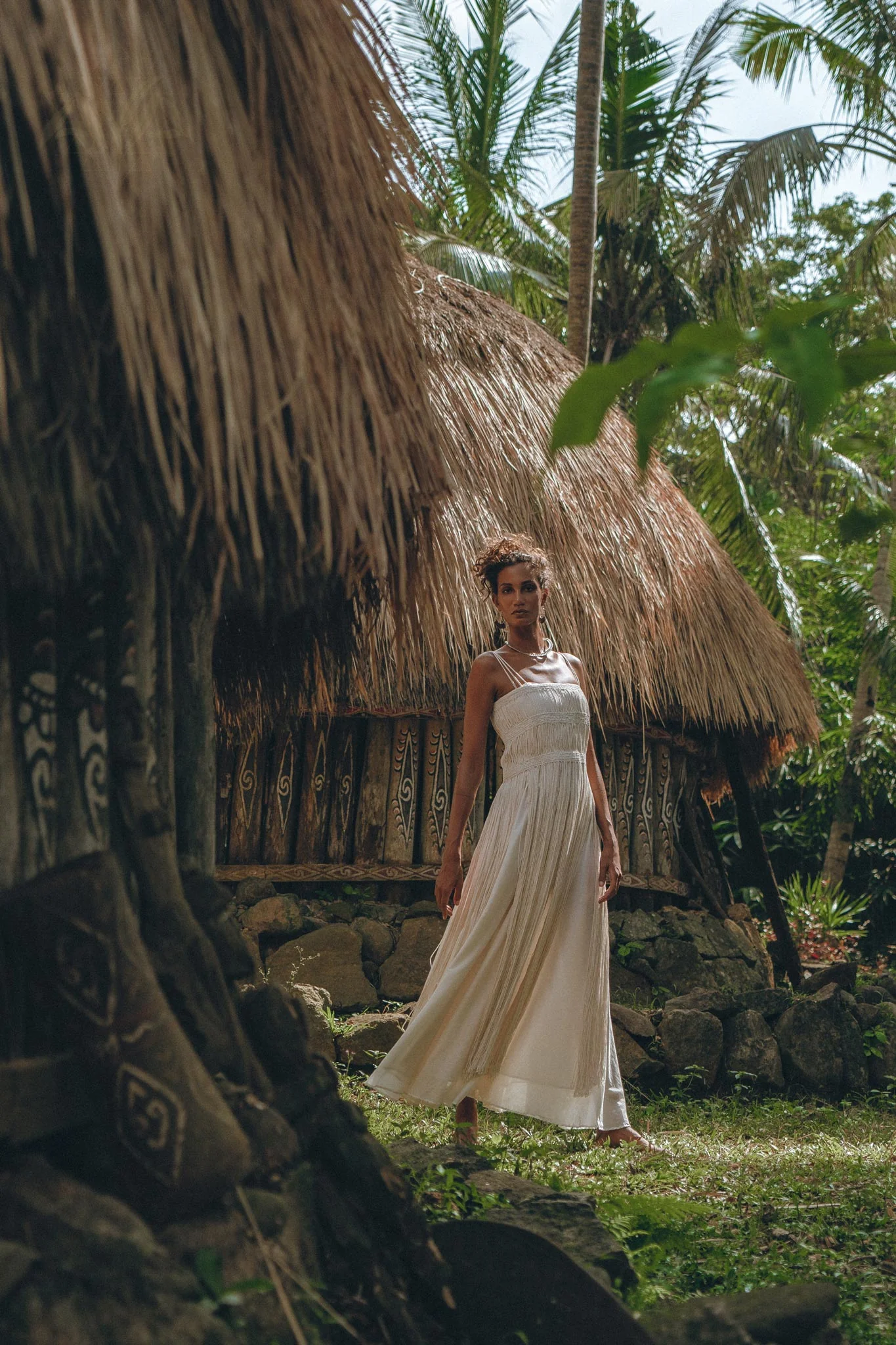 Off-White Tribal Goddess Slip Over • Ethnic Handwoven Macrame Layer Up Sheer Net - Image 10