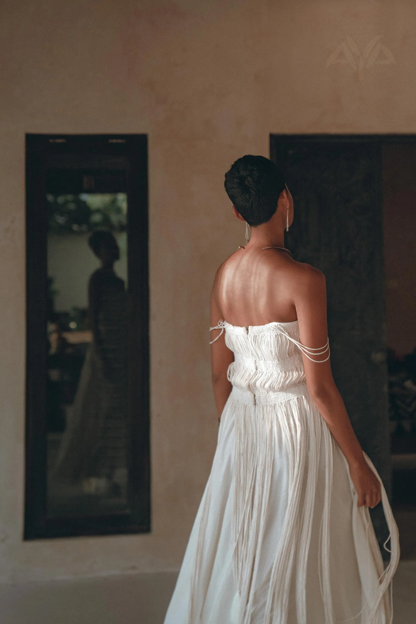Off-White Tribal Goddess Slip Over • Ethnic Handwoven Macrame Layer Up Sheer Net - Image 7