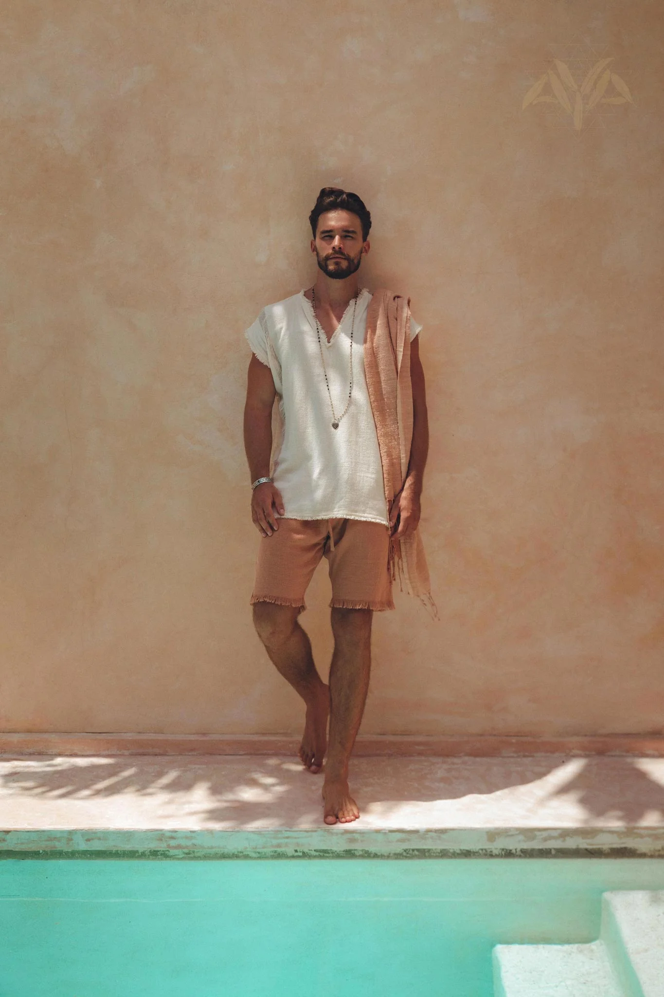 Off-White Handwoven Bohemian Tee T-shirt for Men - Image 2