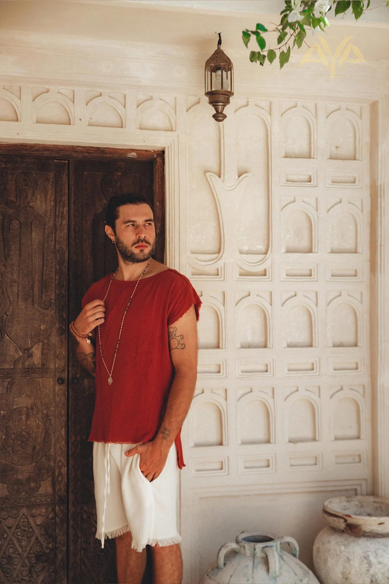 Off-White Handwoven Cotton Shorts for Men - Image 5