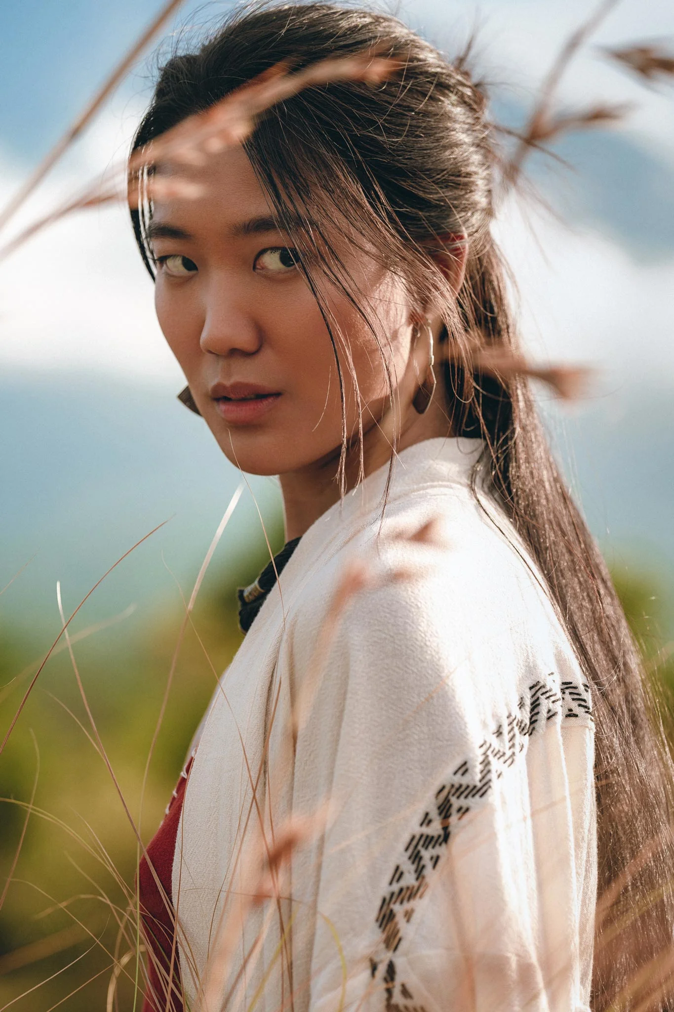 Off-White Organic Cotton Cardigan • Hand Embroidered Boho Overcoat Robe - Image 10