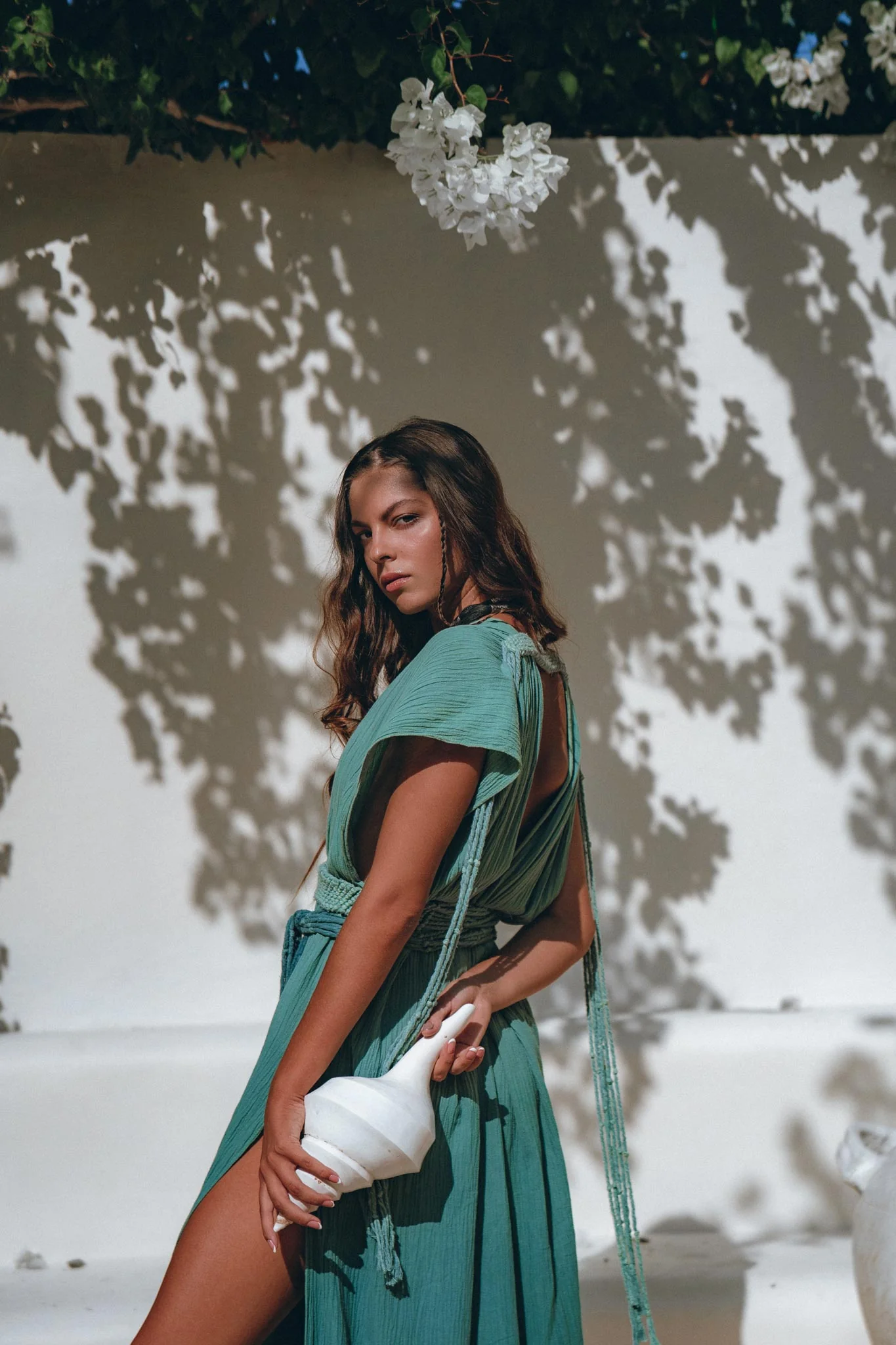 Organic Dress • Boho Wedding Dress • Botanically Dyed Turquoise Dress - Image 2