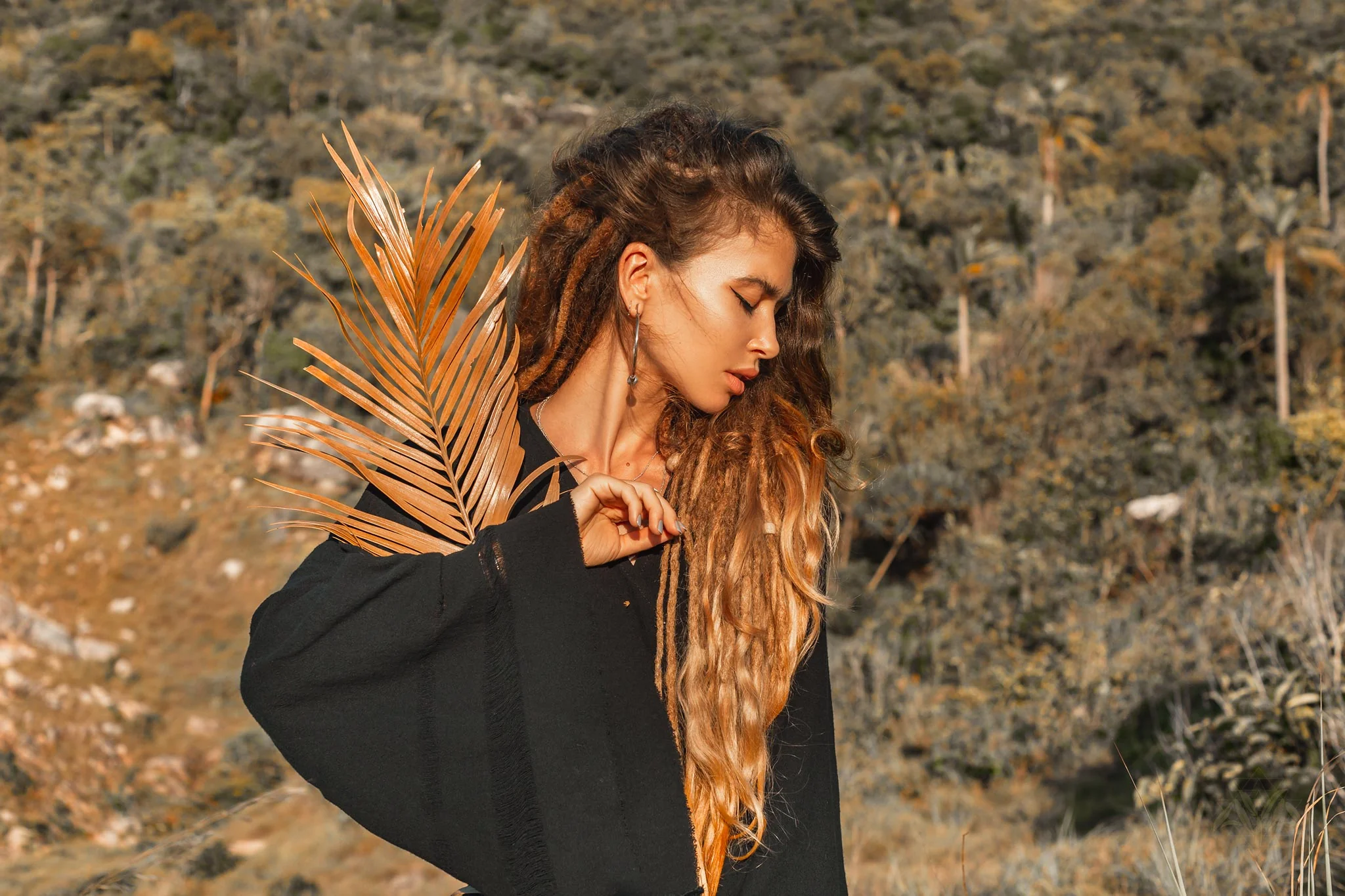 Black Organic Top Women • Wide Sleeve Wrap Top Kimono Blouse - Image 2