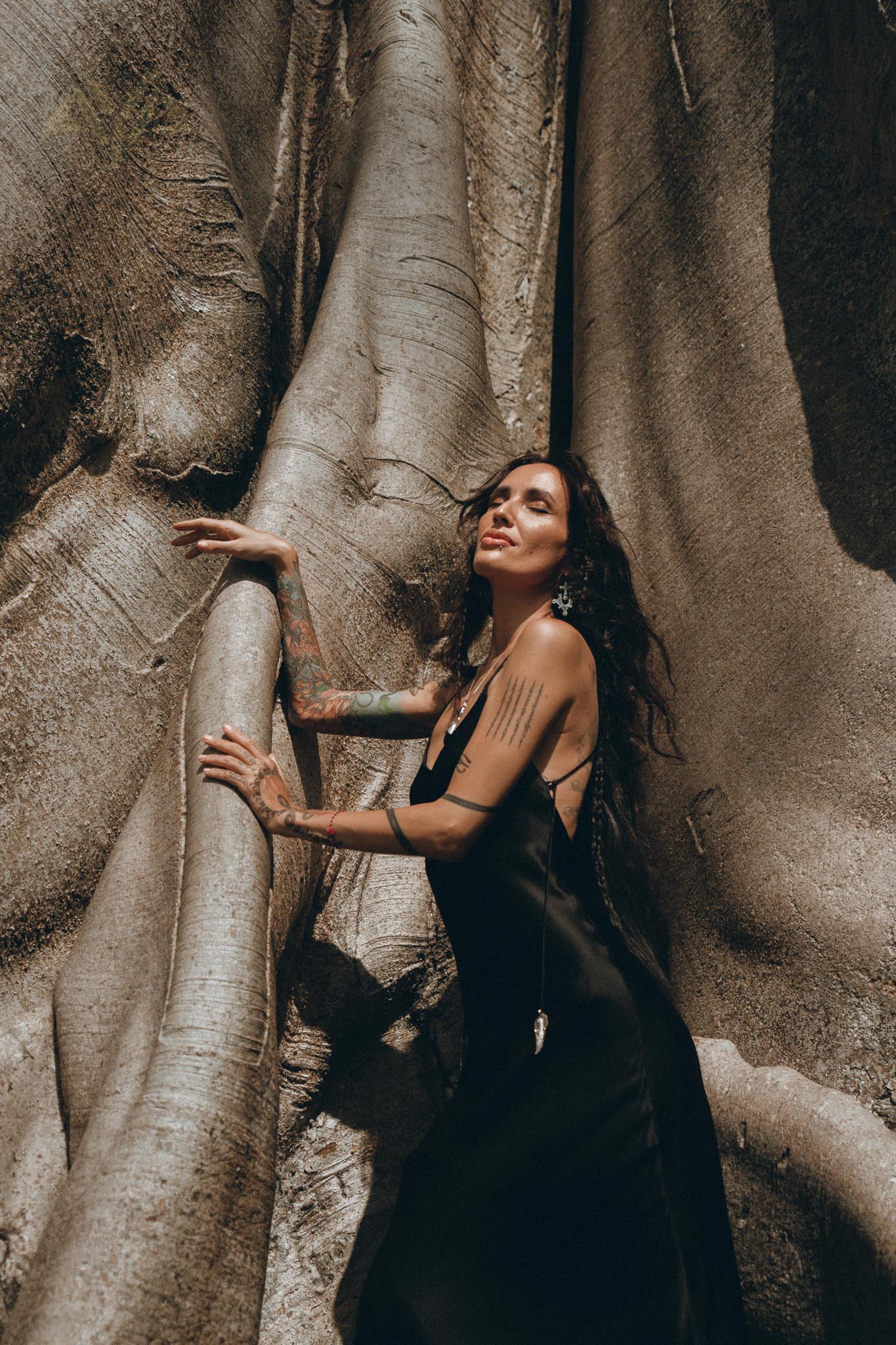 Peace Silk Slip Dress • Natural Silk Dress Women • Black Long Maxi Dress - Image 7