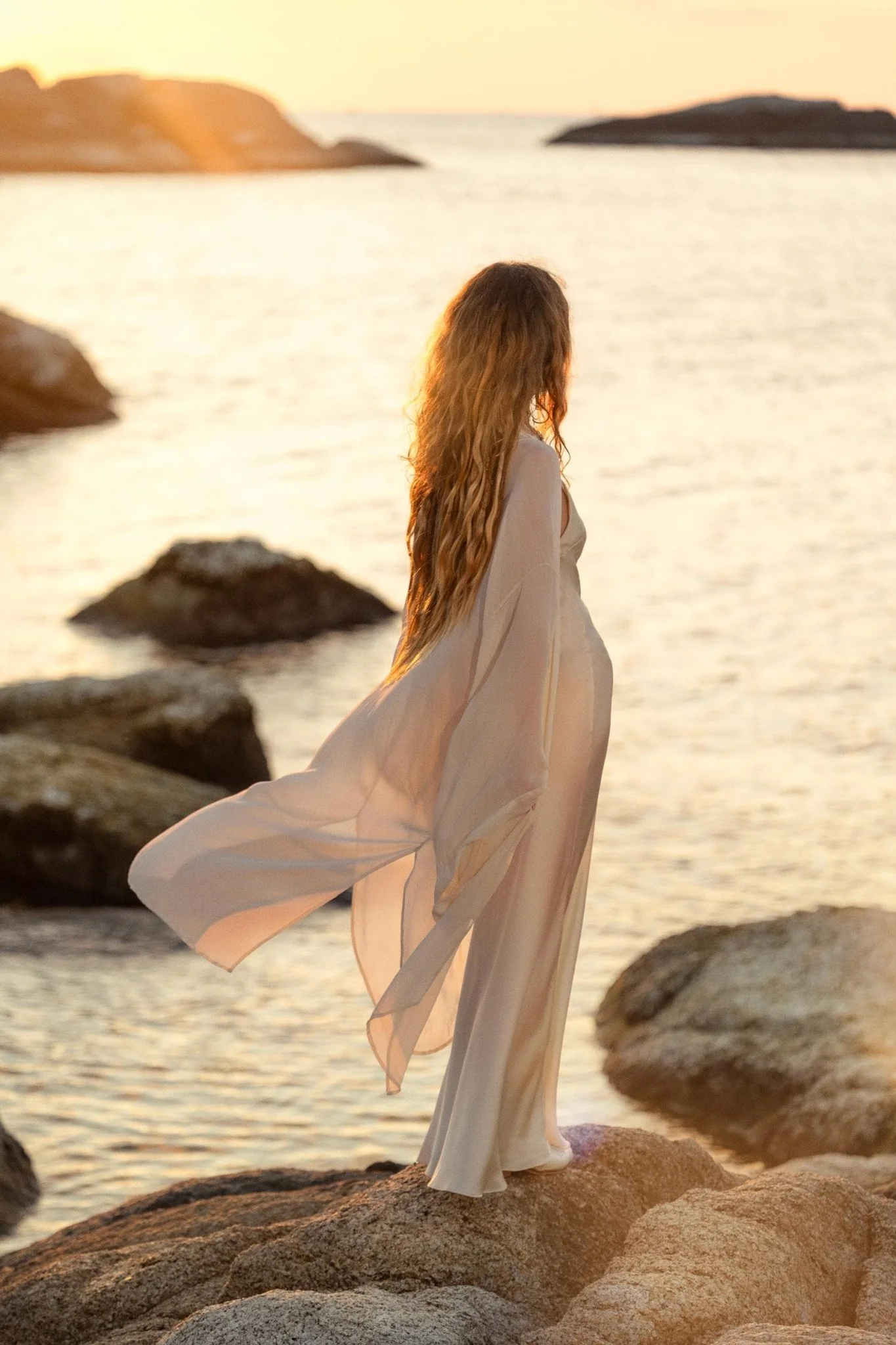 Silk Chiffon Kimono for Women, Sheer Silk Bridal Cover Up, Boho Wedding Robe, Lightweight Resort Wear, Handmade Silk Duster - Image 8