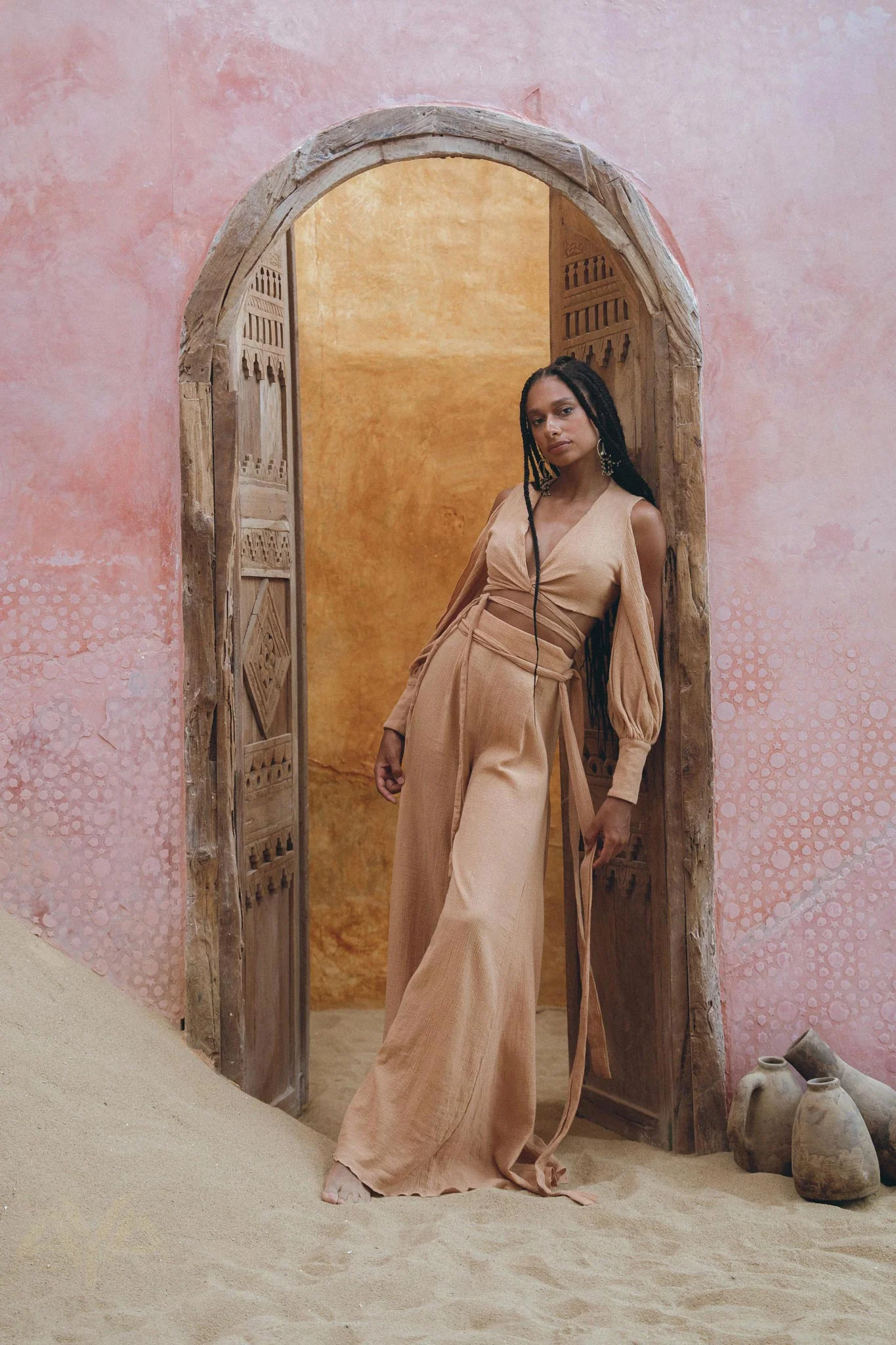 Dusty Pink Ambrosia Set Top and Pants • Organic Boho Top & Trousers for Women • Casual Set - Image 10
