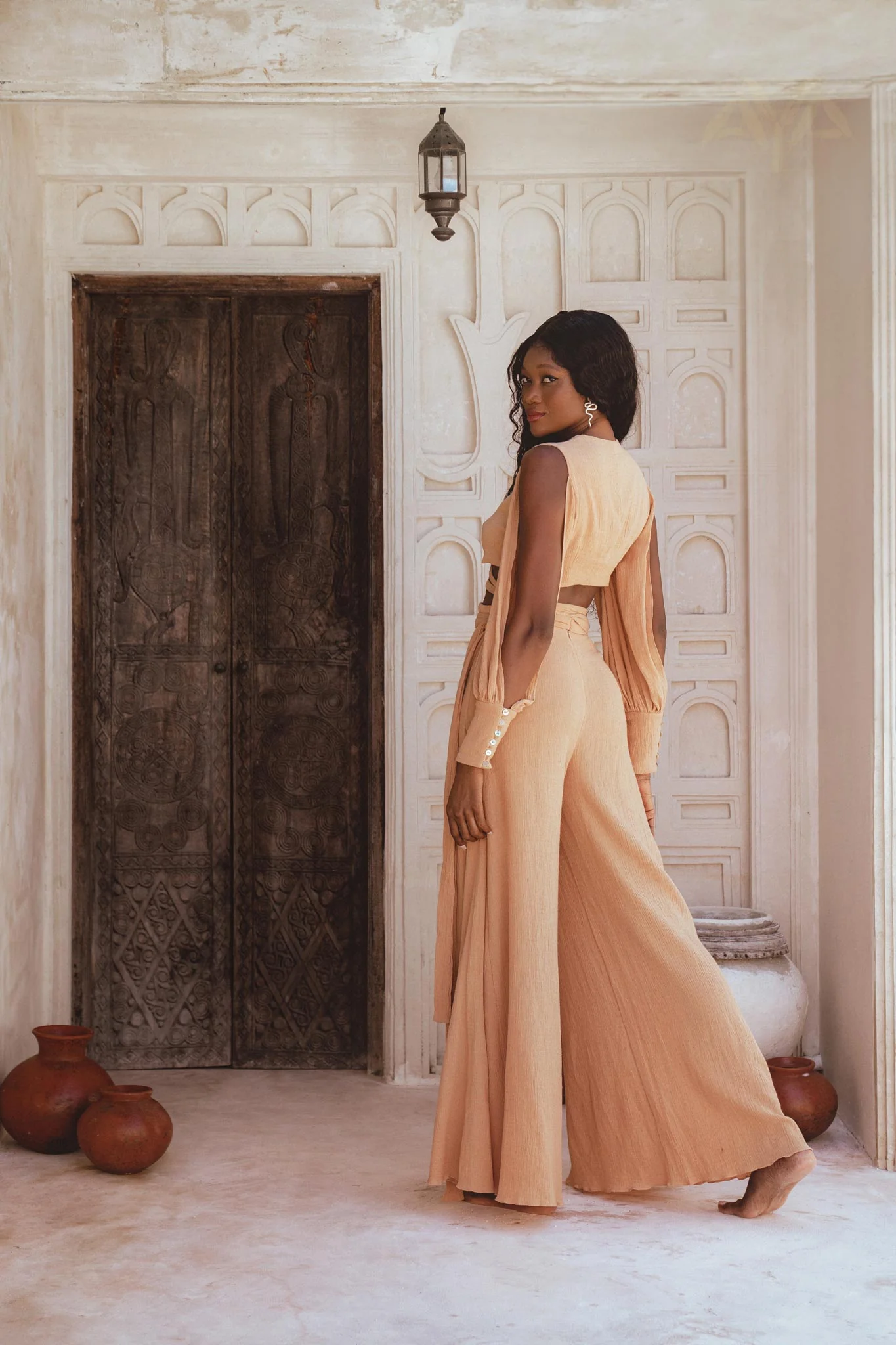 Dusty Pink Ambrosia Set Top and Pants • Organic Boho Top & Trousers for Women • Casual Set - Image 9