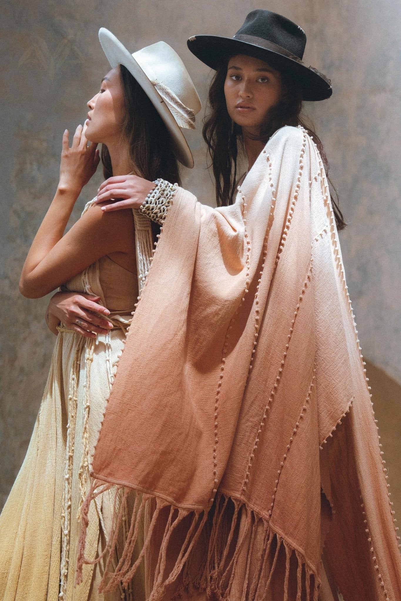 Powder Pink Boho Poncho • Bohemian Cape • Plus Size Clothing • Wrap Shawl • Ombre Sustainable Mantel - Image 4