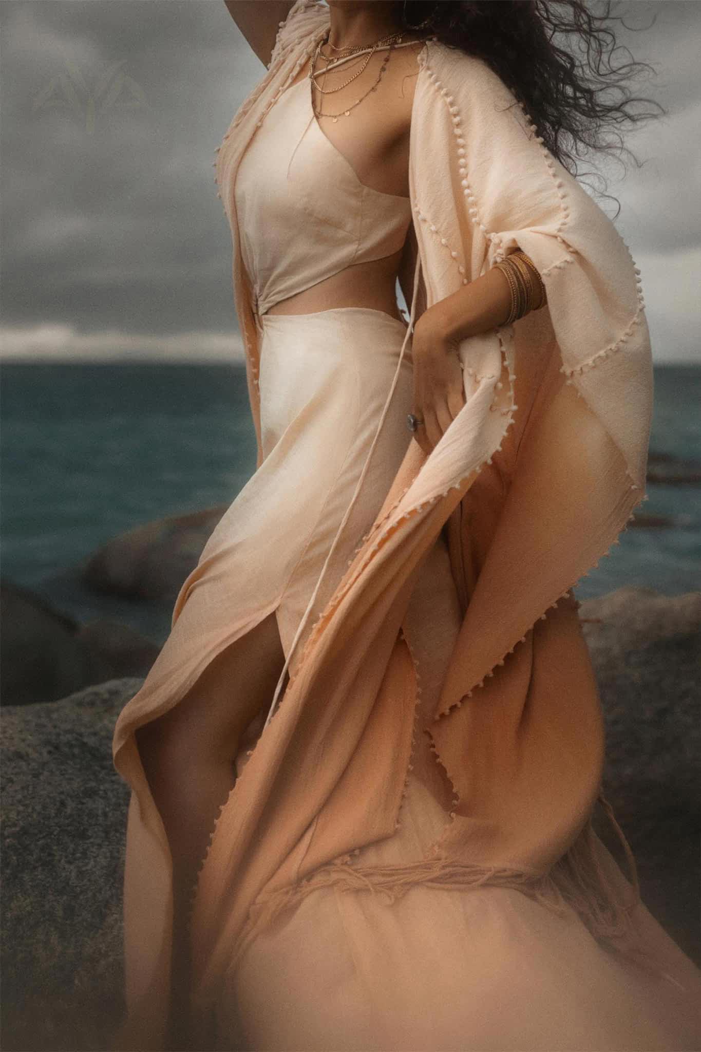 Powder Pink Boho Poncho • Bohemian Cape • Plus Size Clothing • Wrap Shawl • Ombre Sustainable Mantel - Image 7