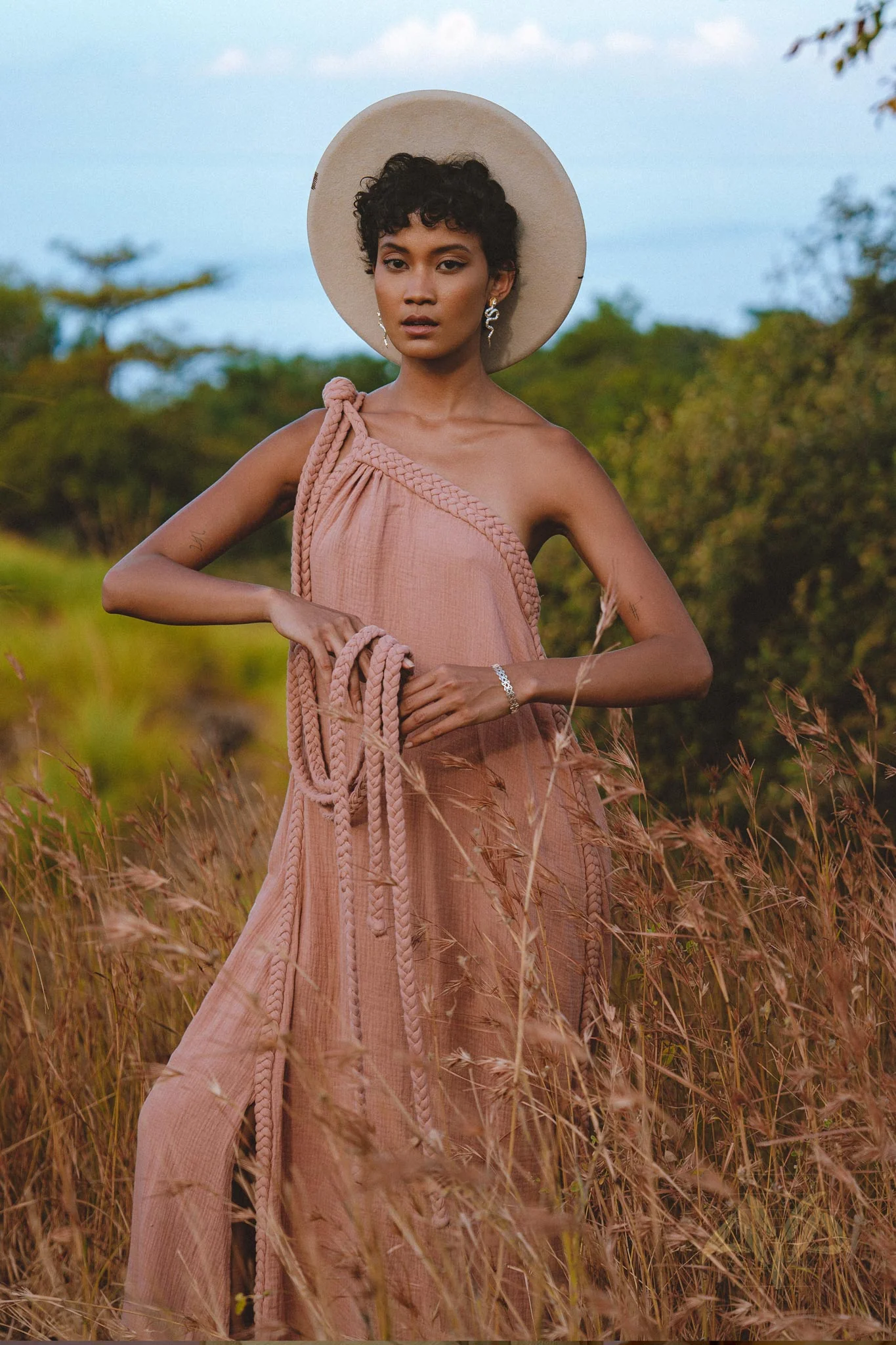 Pink Aurora Greek Goddess Dress • Boho Macrame Dress • Boho Sustainable Dress - Image 4