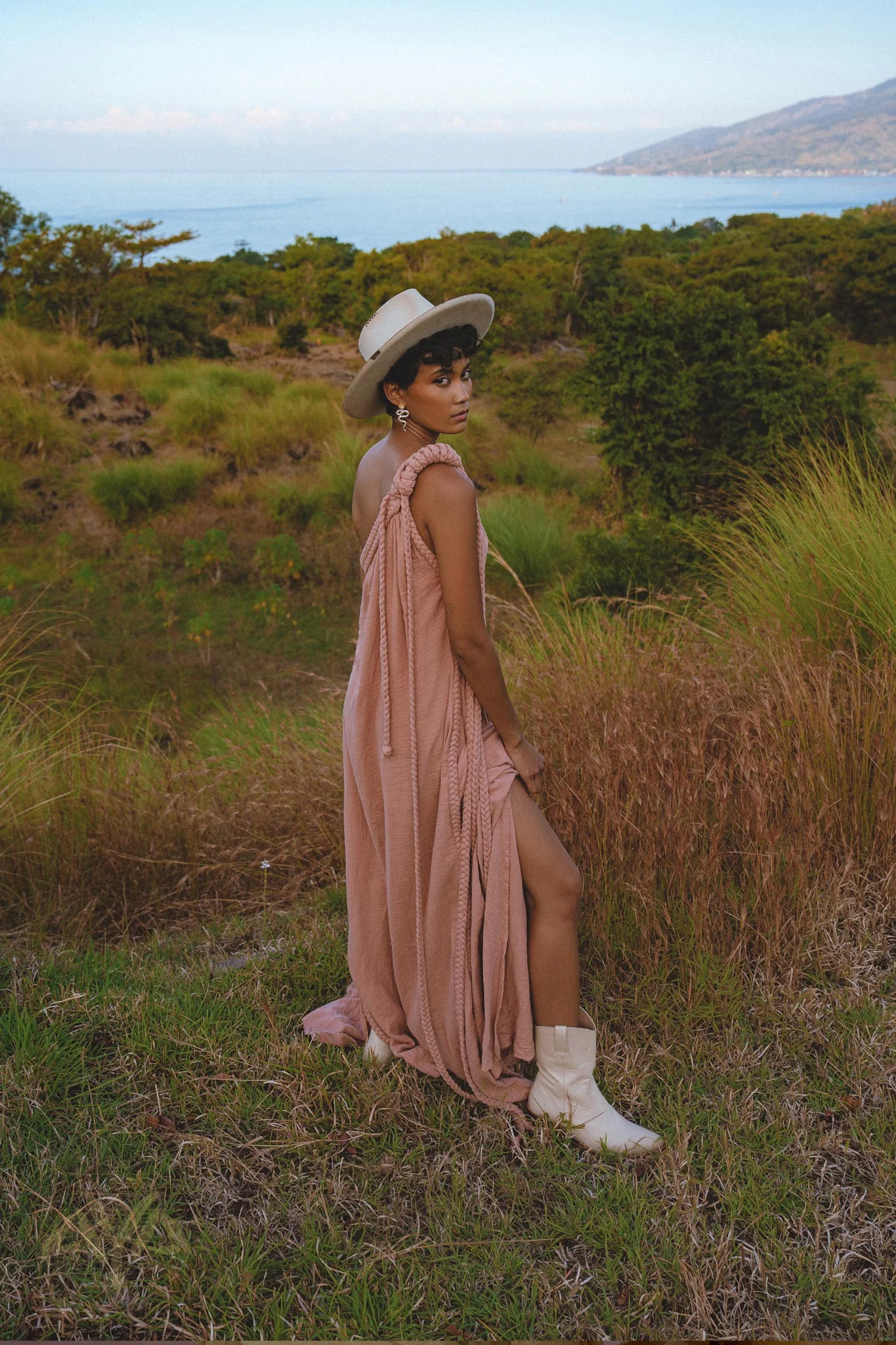 Pink Aurora Greek Goddess Dress • Boho Macrame Dress • Boho Sustainable Dress - Image 8