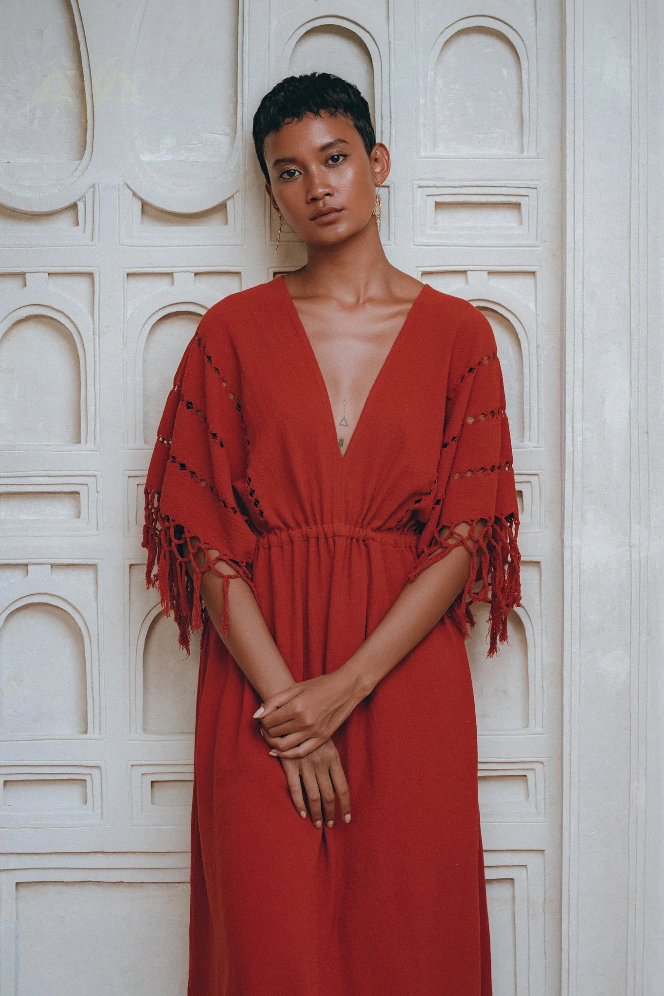 Red Boho Dress • Boho Dress for Women • Red Maxi Bridesmaid Dress - Image 10