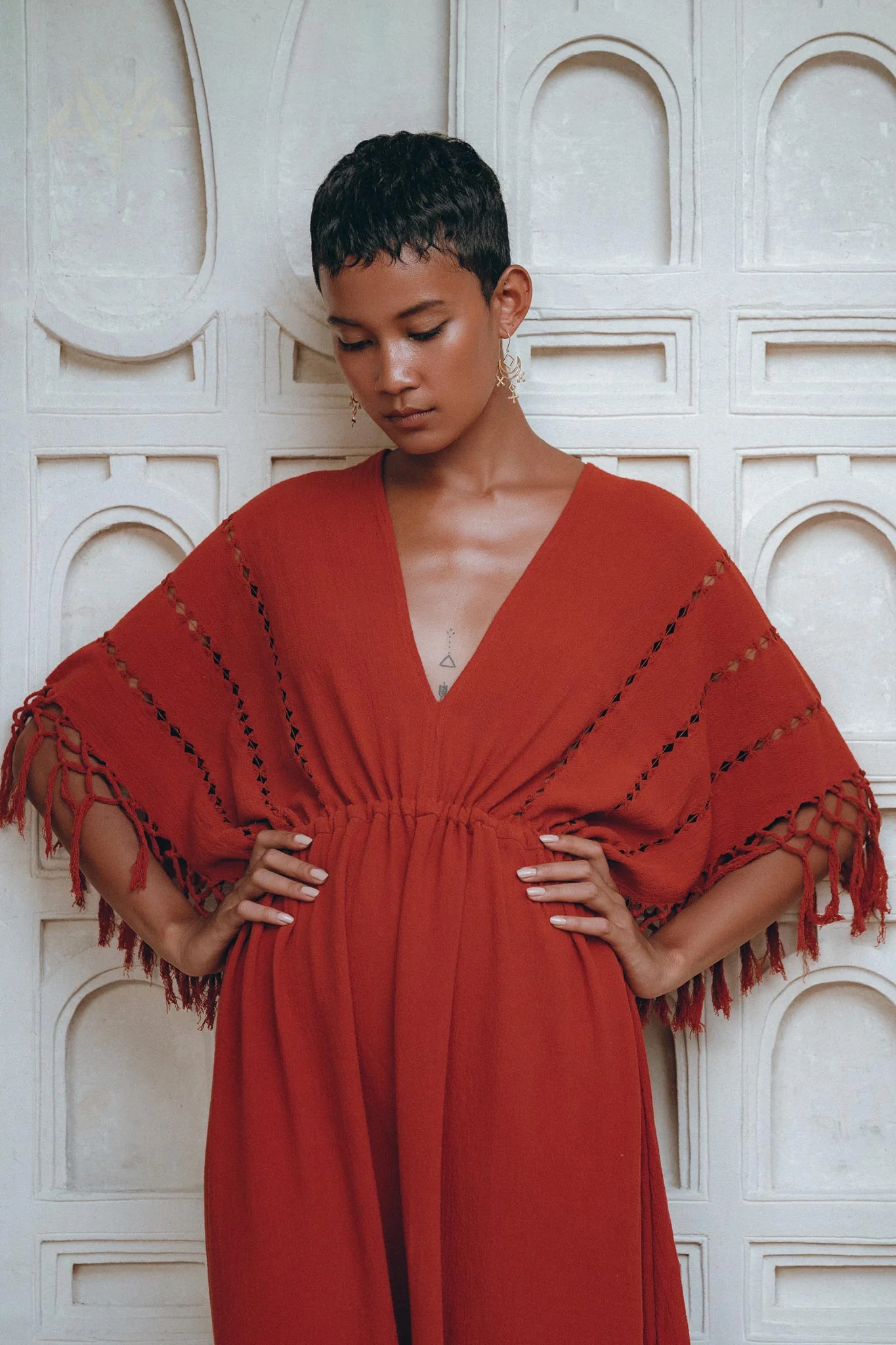 Red Boho Dress • Boho Dress for Women • Red Maxi Bridesmaid Dress - Image 4