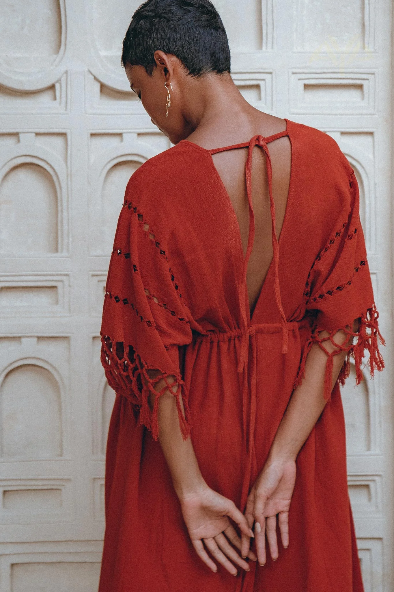 Red Boho Dress • Boho Dress for Women • Red Maxi Bridesmaid Dress - Image 7