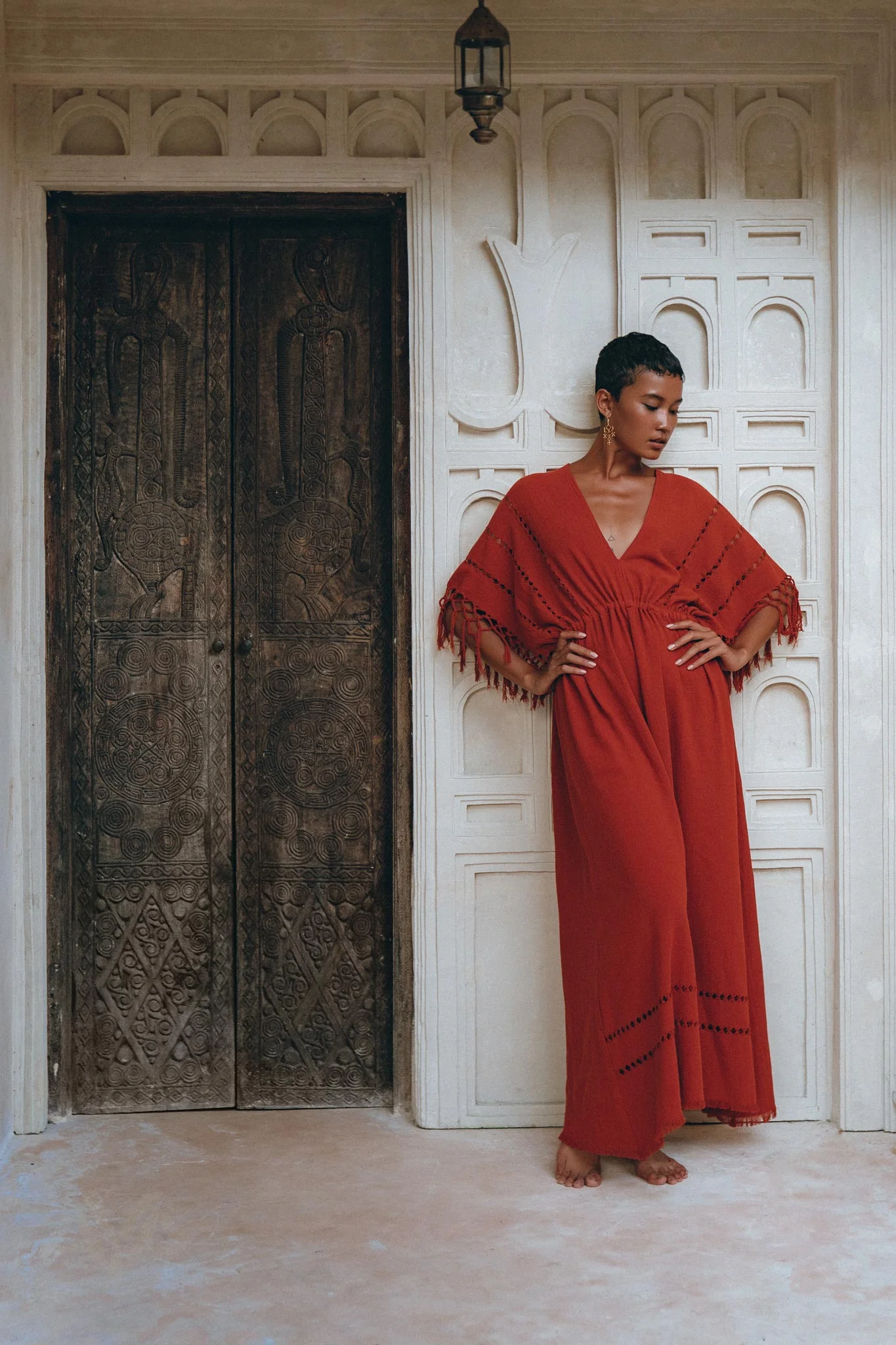 Red Boho Dress • Boho Dress for Women • Red Maxi Bridesmaid Dress - Image 9