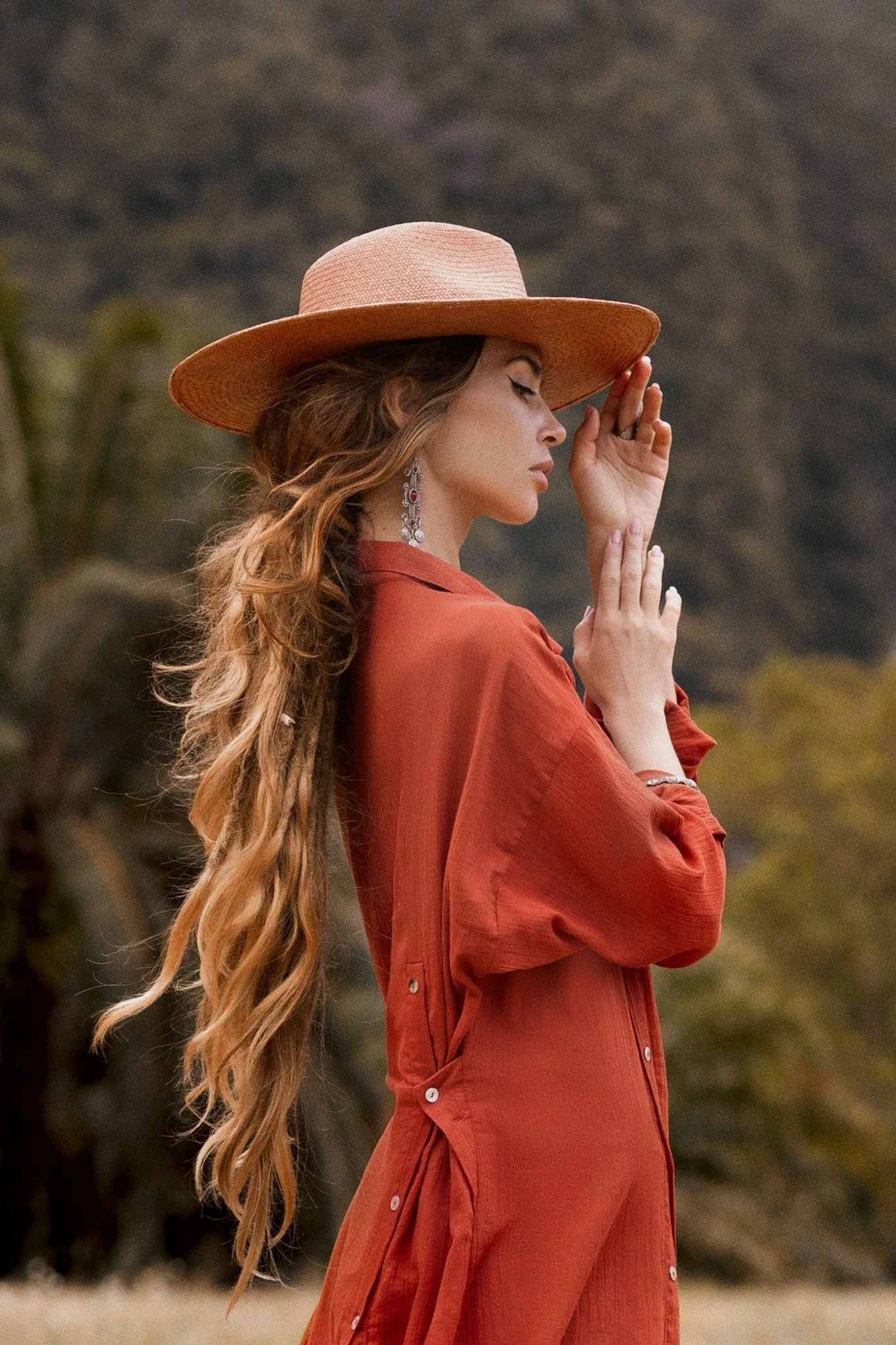 Red Kannika Shirt Dress • Adjustable Kaftan Dress • Multiway Button Down Dress - Image 2