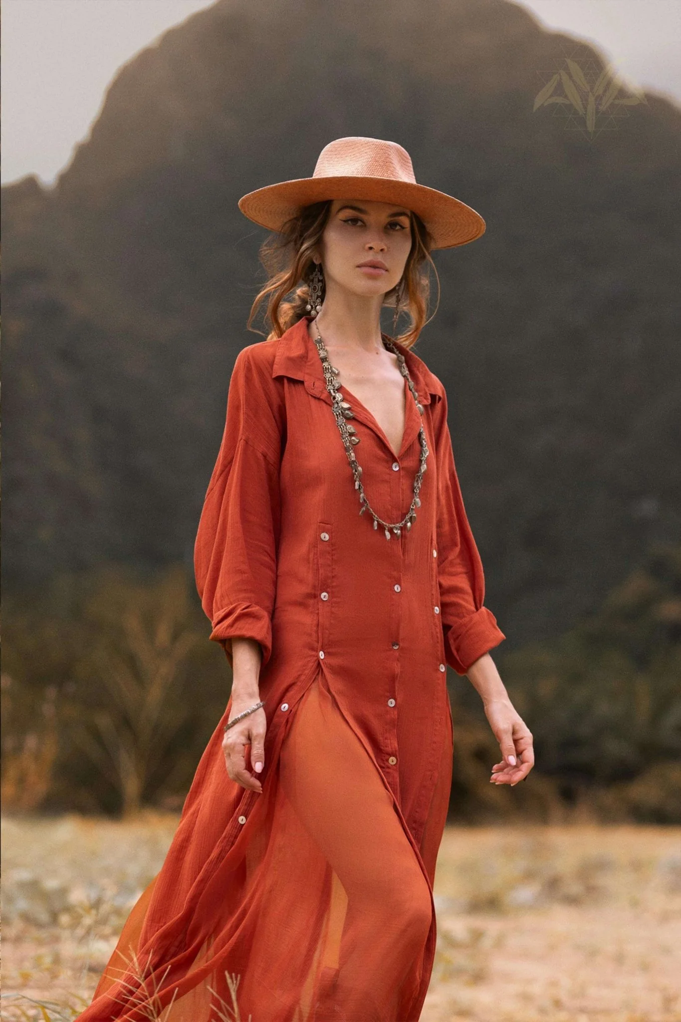 Red Kannika Shirt Dress • Adjustable Kaftan Dress • Multiway Button Down Dress - Image 9
