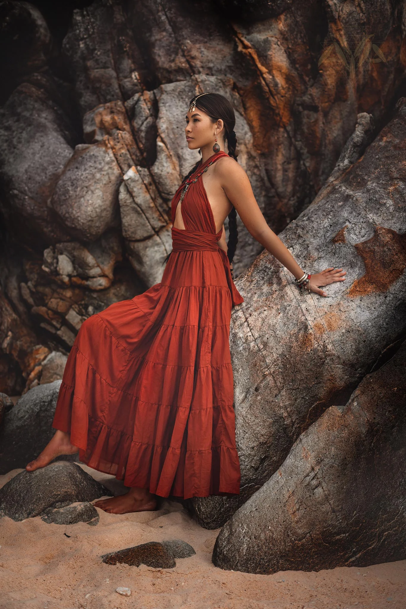Red Multiway Dress • Beach Adjustable Dress • Boho Sleeveless Dress - Image 6