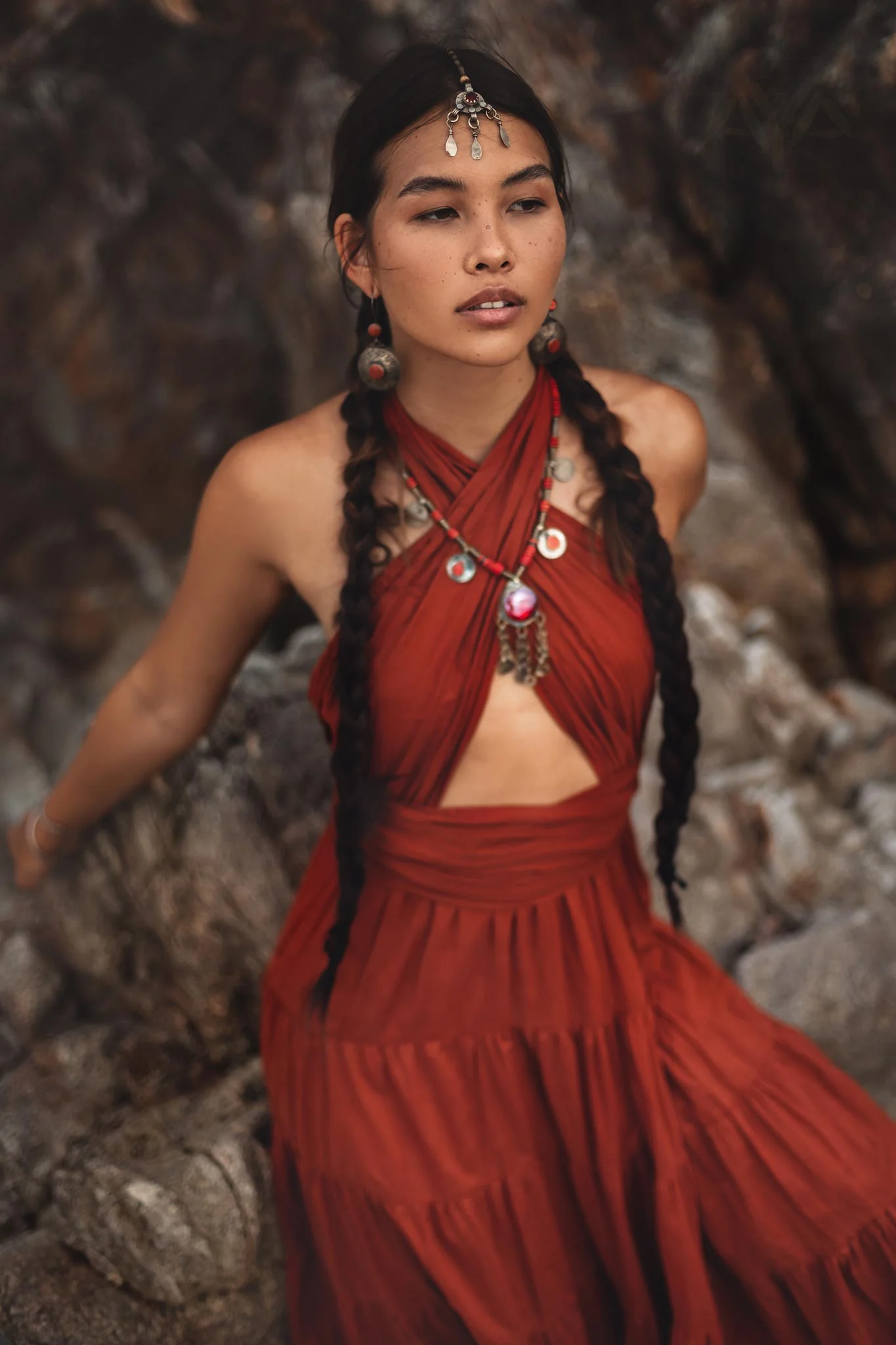 Red Multiway Dress • Beach Adjustable Dress • Boho Sleeveless Dress - Image 7