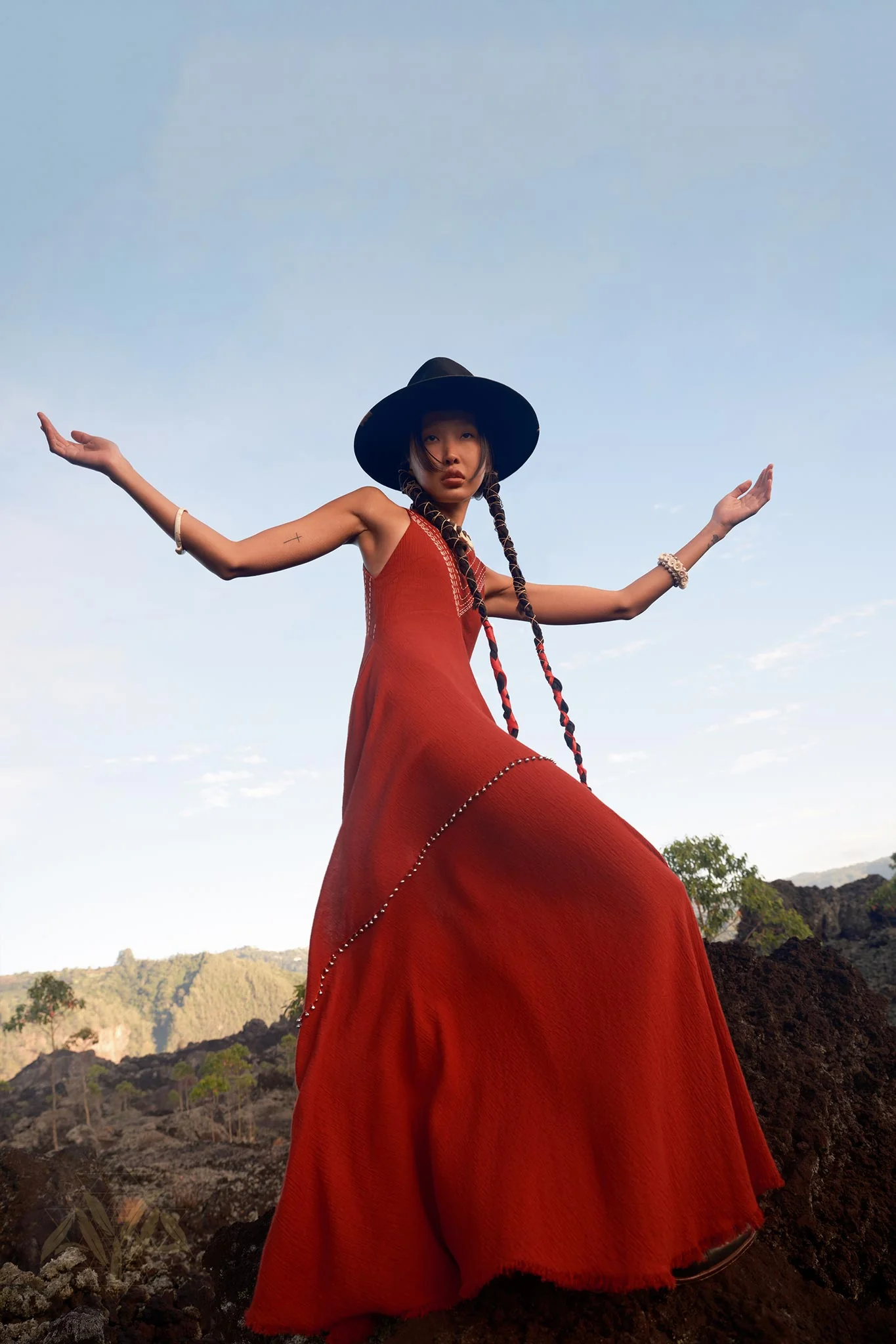 Red Bhakti Dress • Boho A Line Goddess Dress • Minimalist Cocktail Dress - Image 7