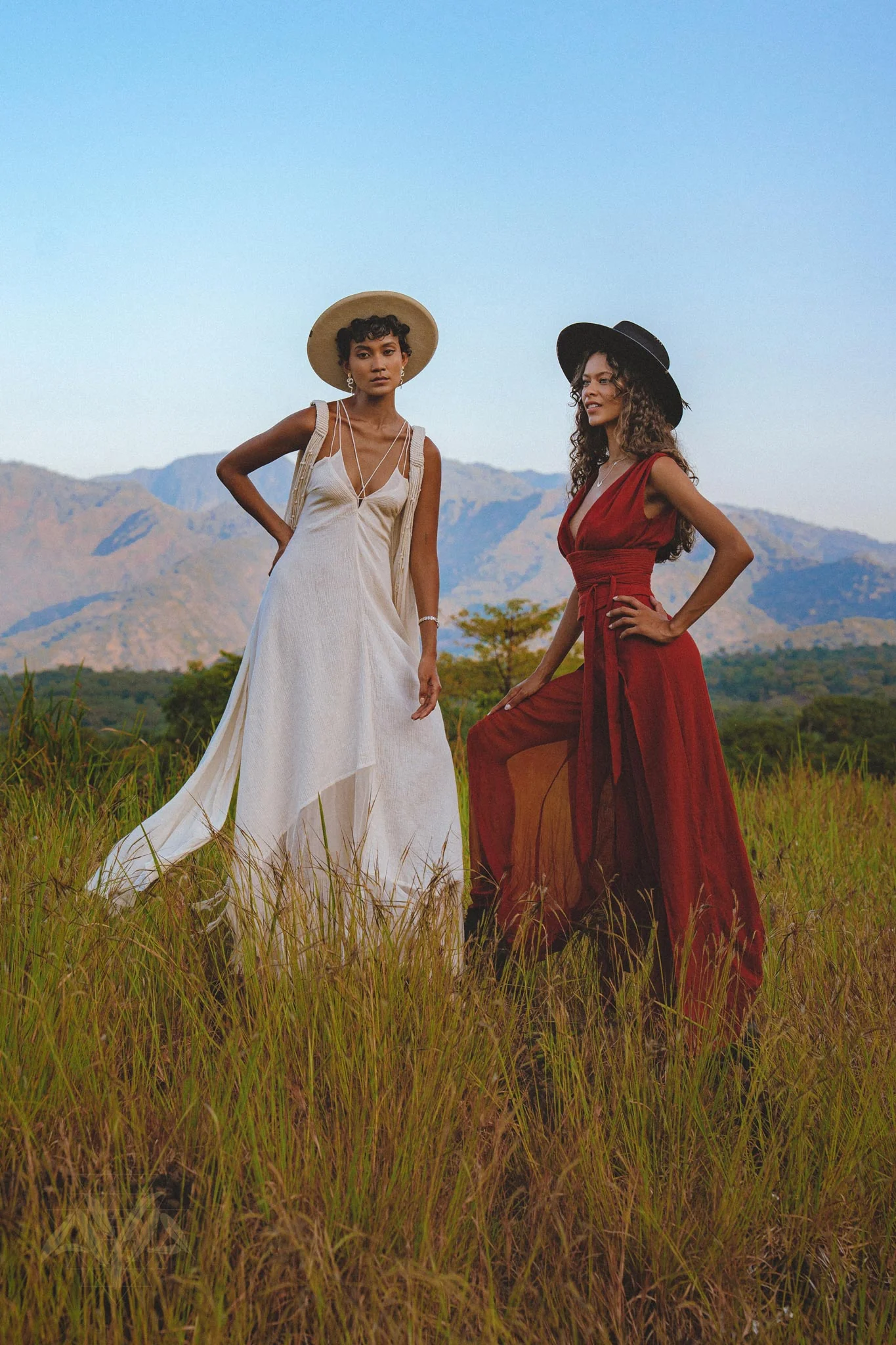 Elegant Organic Cotton & Silk Wide-Leg Jumpsuit - Red Rose - Image 5