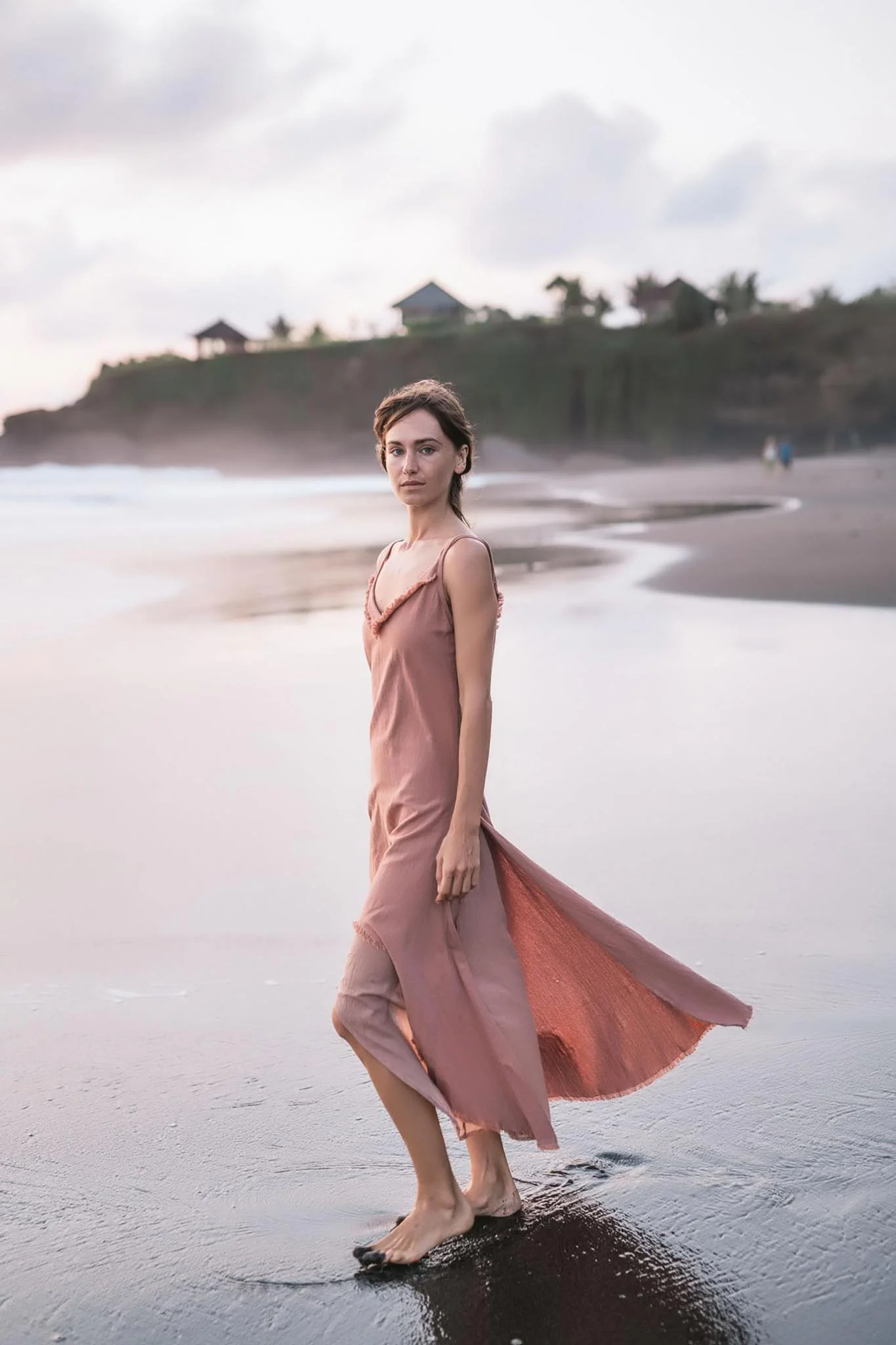 Rose Bridesmaid Dress • Midi Pink Casual Dress - Image 10
