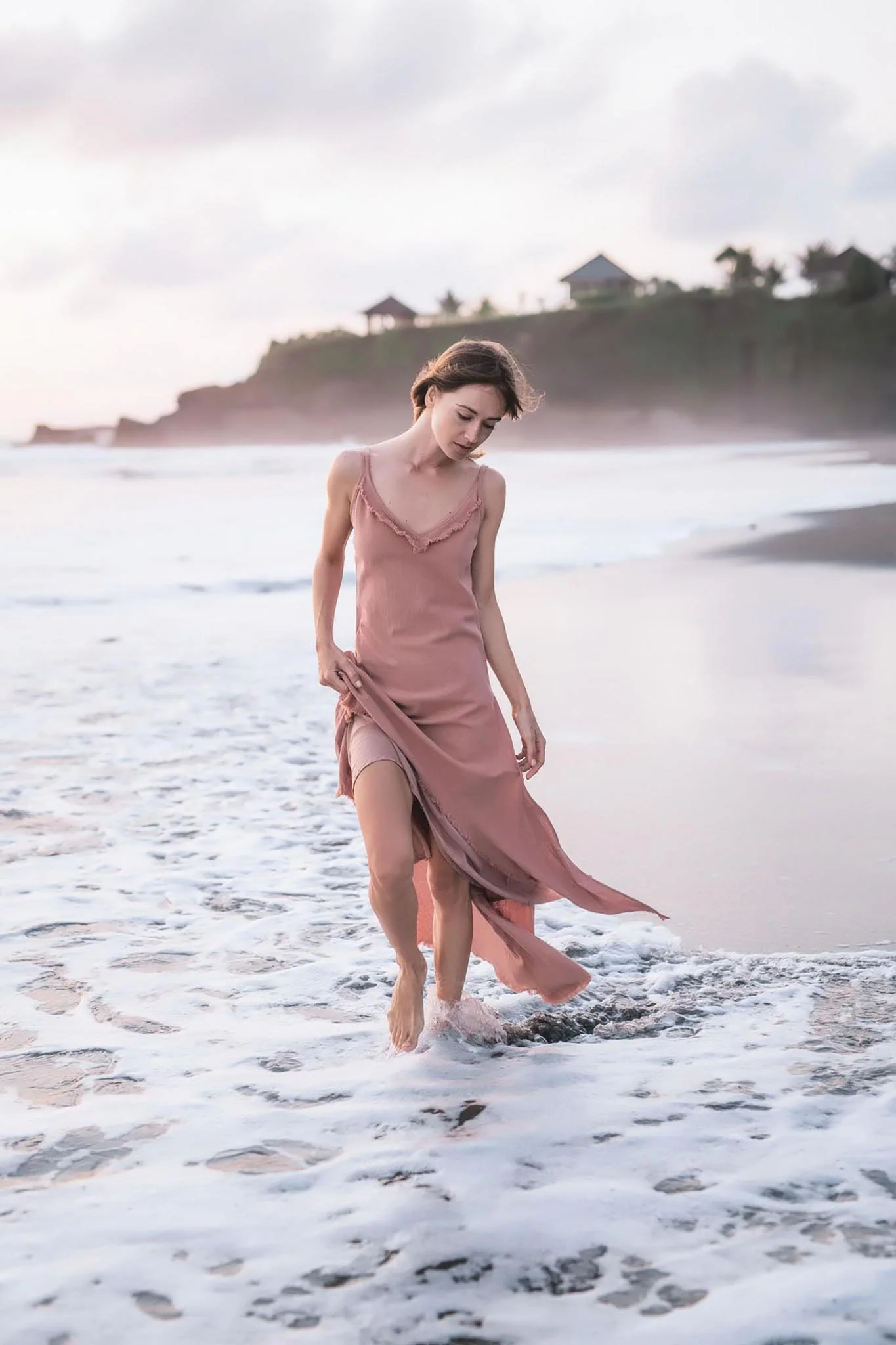 Rose Bridesmaid Dress • Midi Pink Casual Dress - Image 2