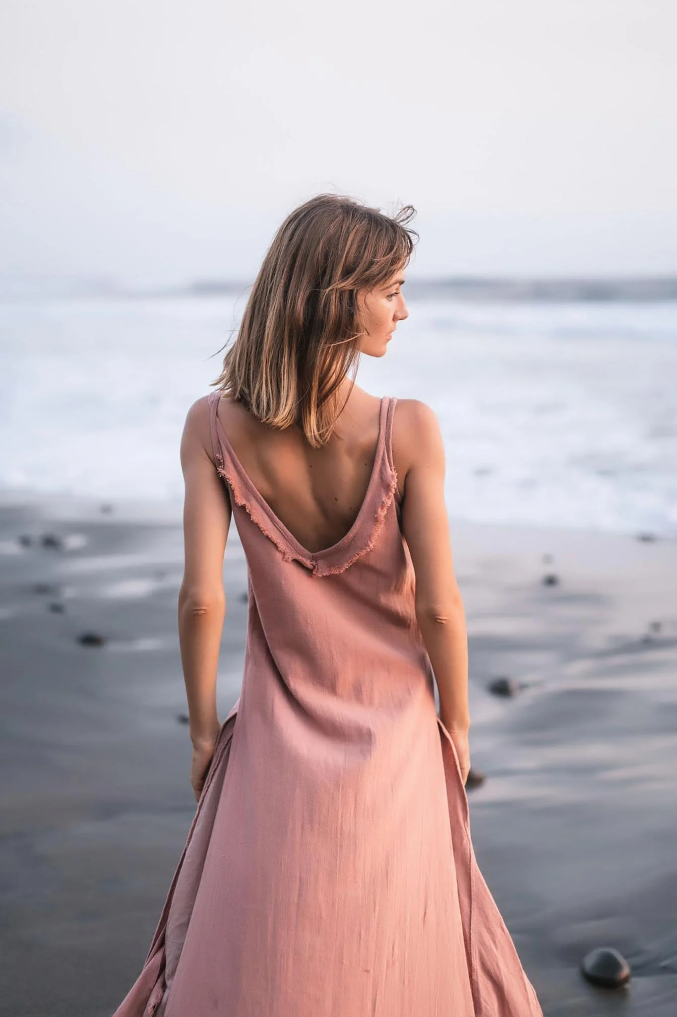 Rose Bridesmaid Dress • Midi Pink Casual Dress - Image 7