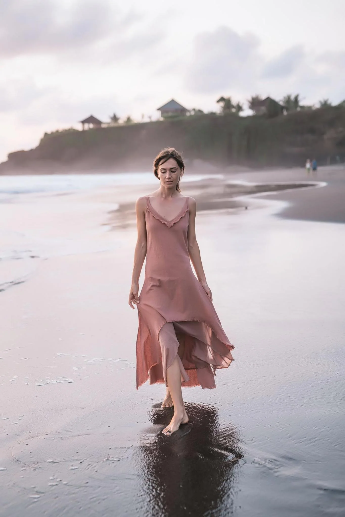 Rose Bridesmaid Dress • Midi Pink Casual Dress - Image 9