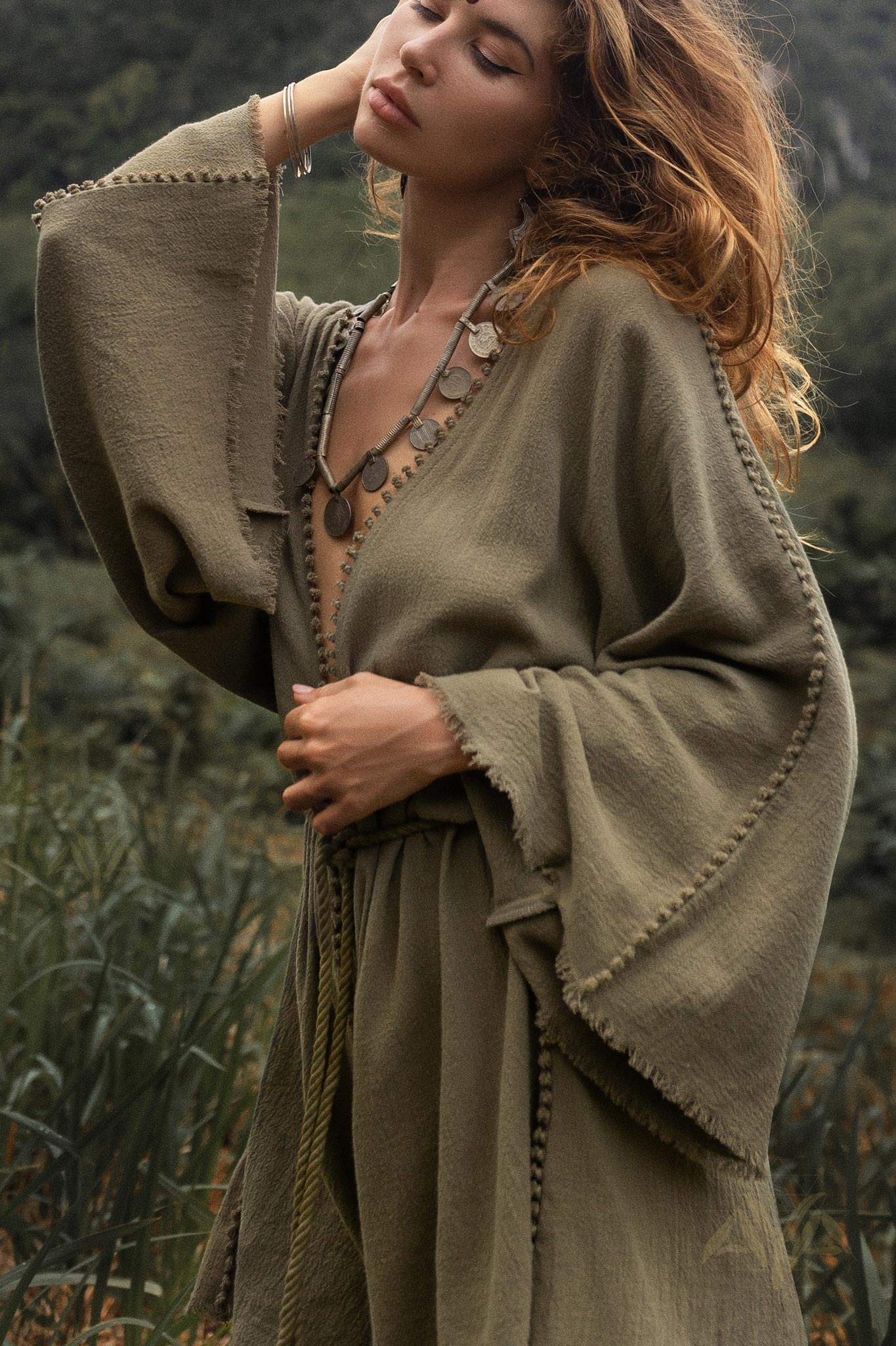 Sage Green Hand Knotted Jumpsuit • Mini Organic Jumpsuit • Romper Dress - Image 8