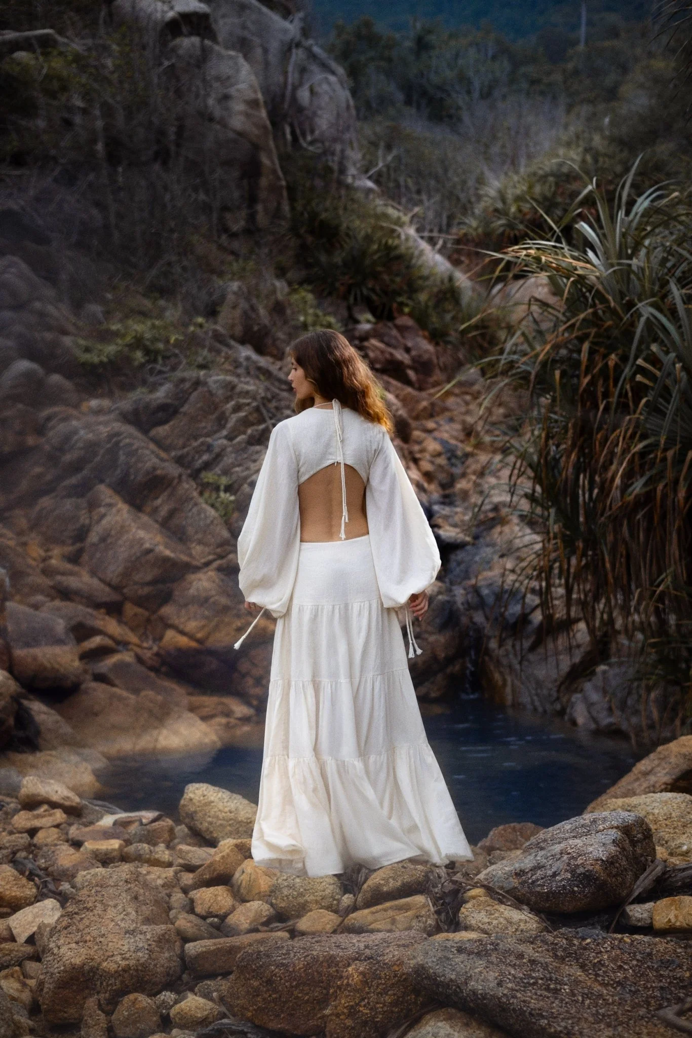 Samudra Dress in Ivory Colour – Organic Bohemian Dress soft linen and pure cotton blend - Image 14