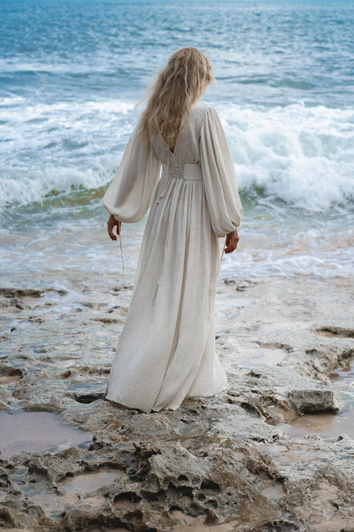 Tatva Dress Ivory Colour – Sustainable Bohemian Dress - Image 14