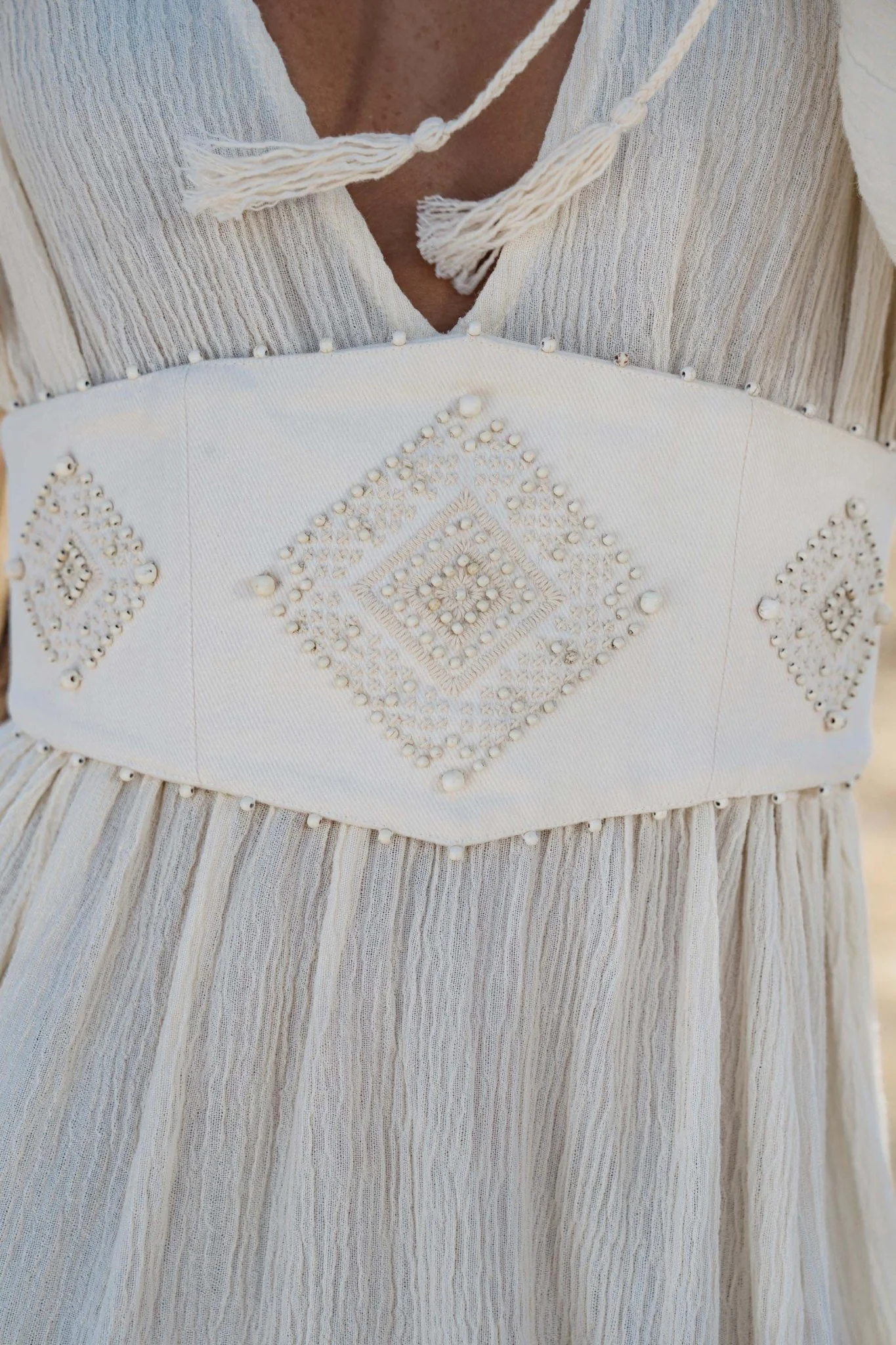 Tatva Dress Ivory Colour – Sustainable Bohemian Dress - Image 8