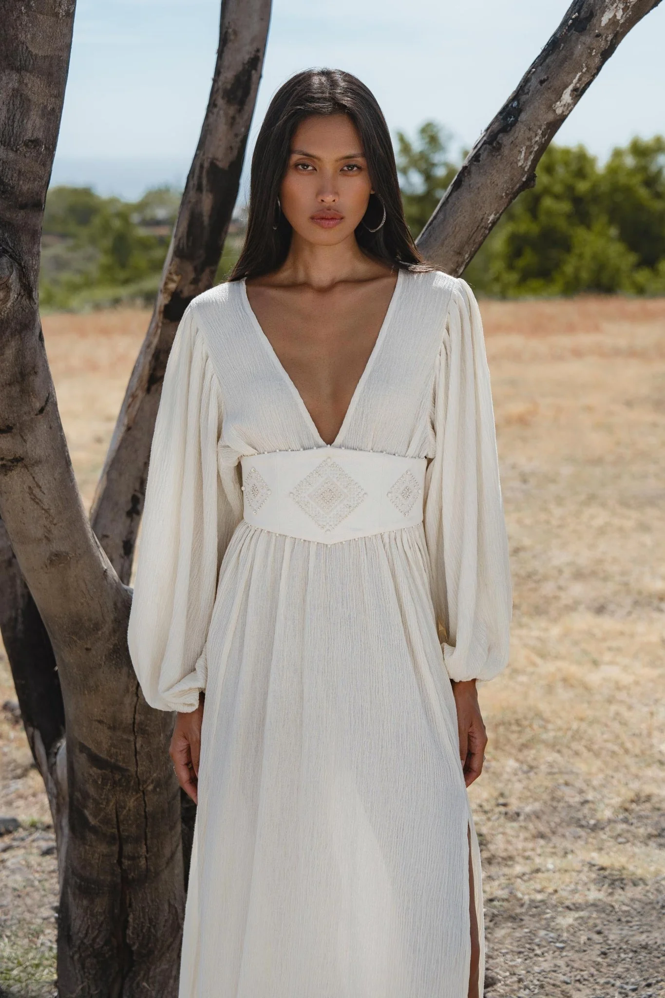Tatva Dress Ivory Colour – Sustainable Bohemian Dress - Image 9