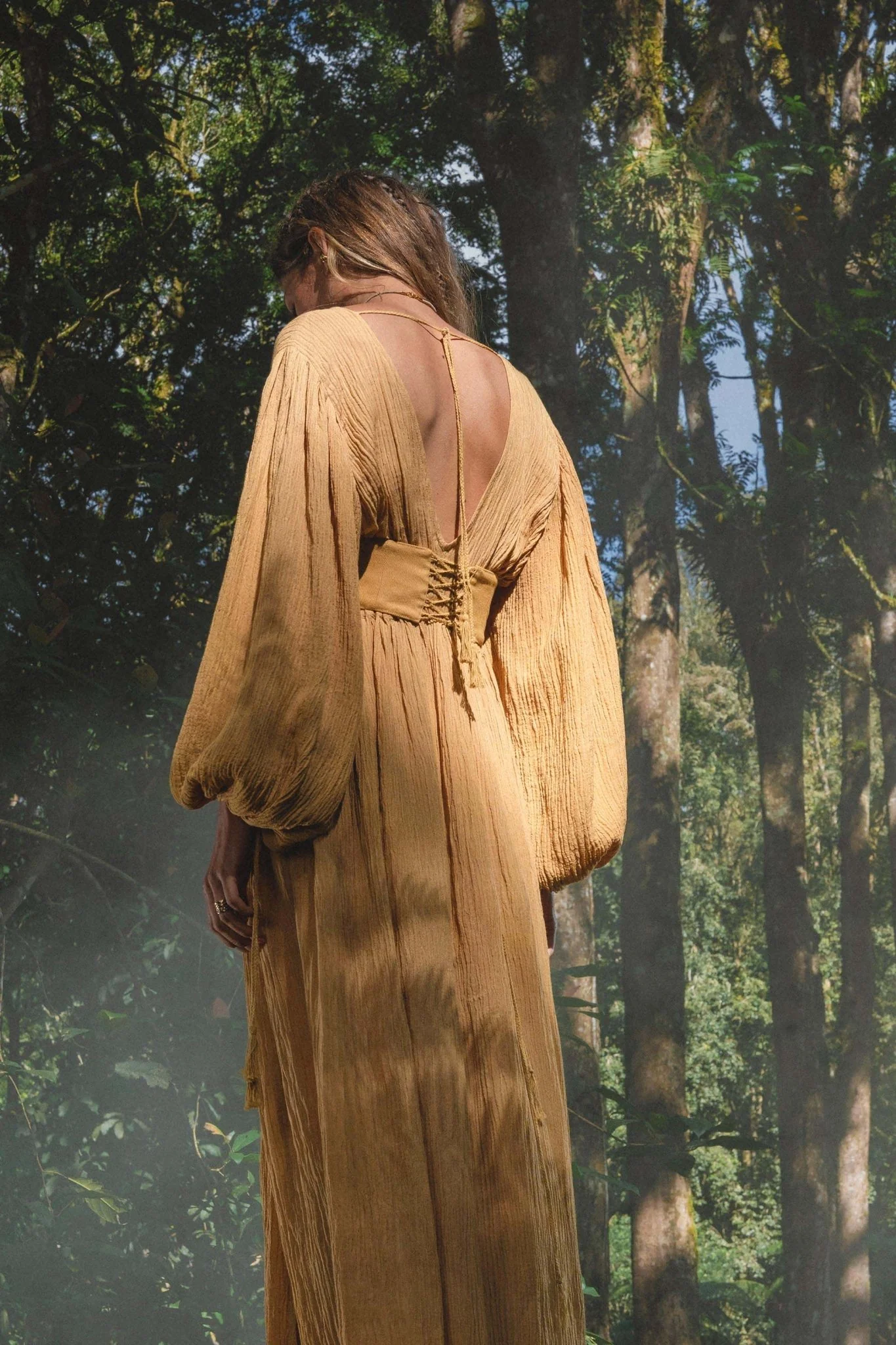 Tatva Dress Saffron Gold Colour – Organic Goddess Dresses - Image 7